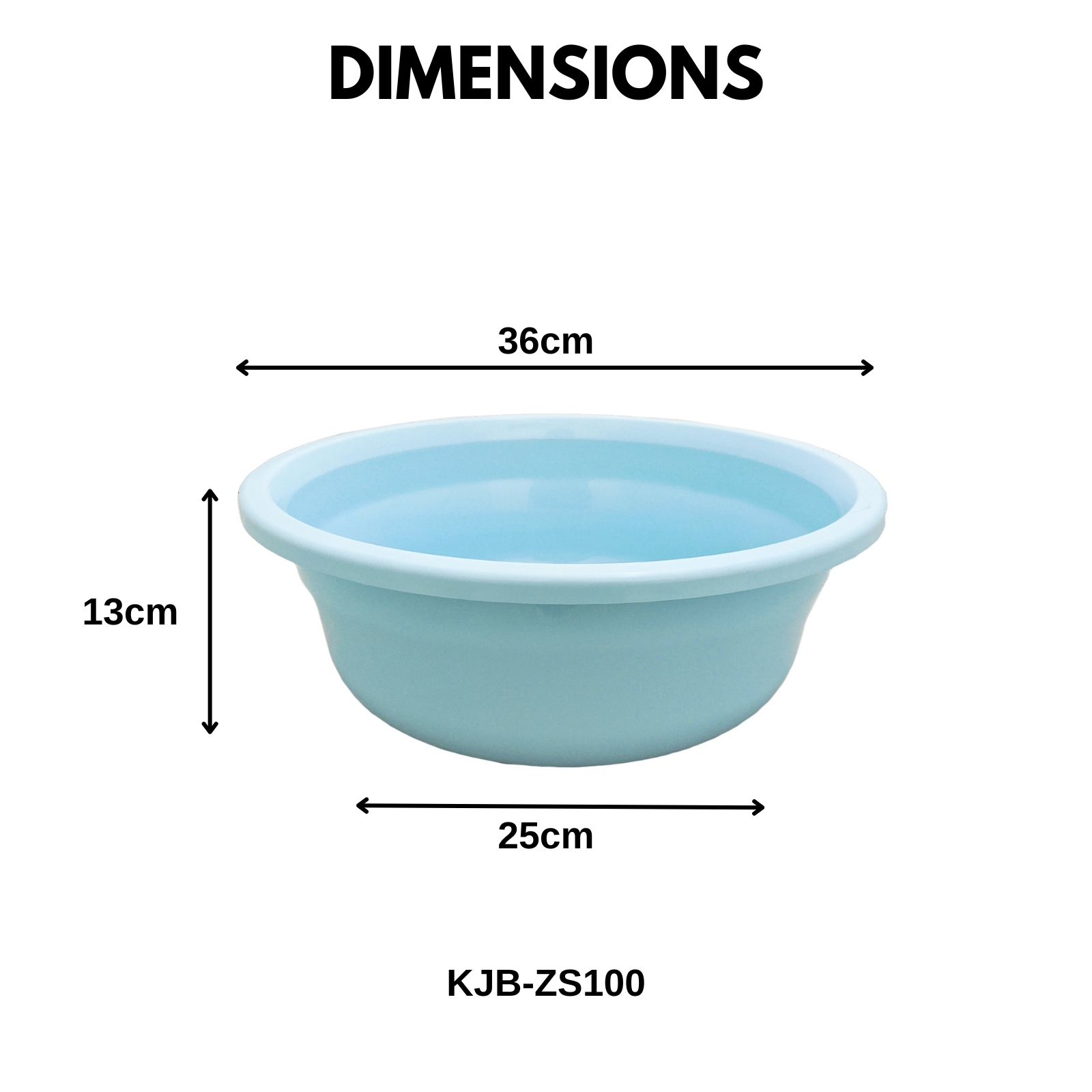 KJB Plastic Rounded Basin Tub - High Quality Polypropylene Multipurpose Washing & Cleaning