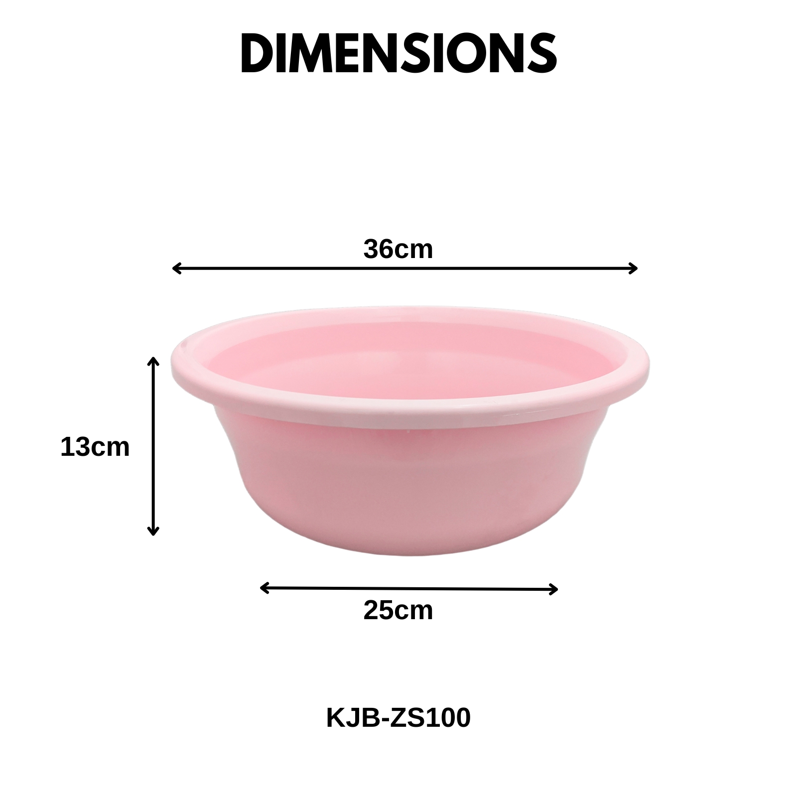 KJB Plastic Rounded Basin Tub - High Quality Polypropylene Multipurpose Washing & Cleaning