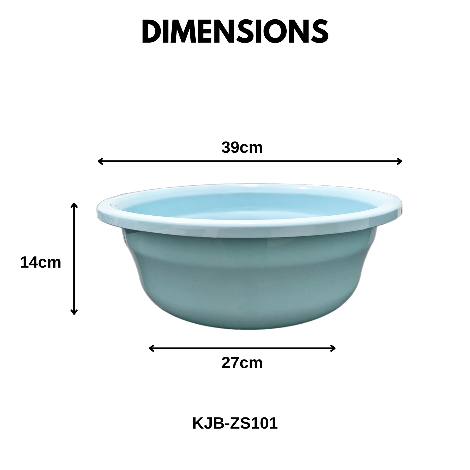 KJB Plastic Rounded Basin Tub - High Quality Polypropylene Multipurpose Washing & Cleaning