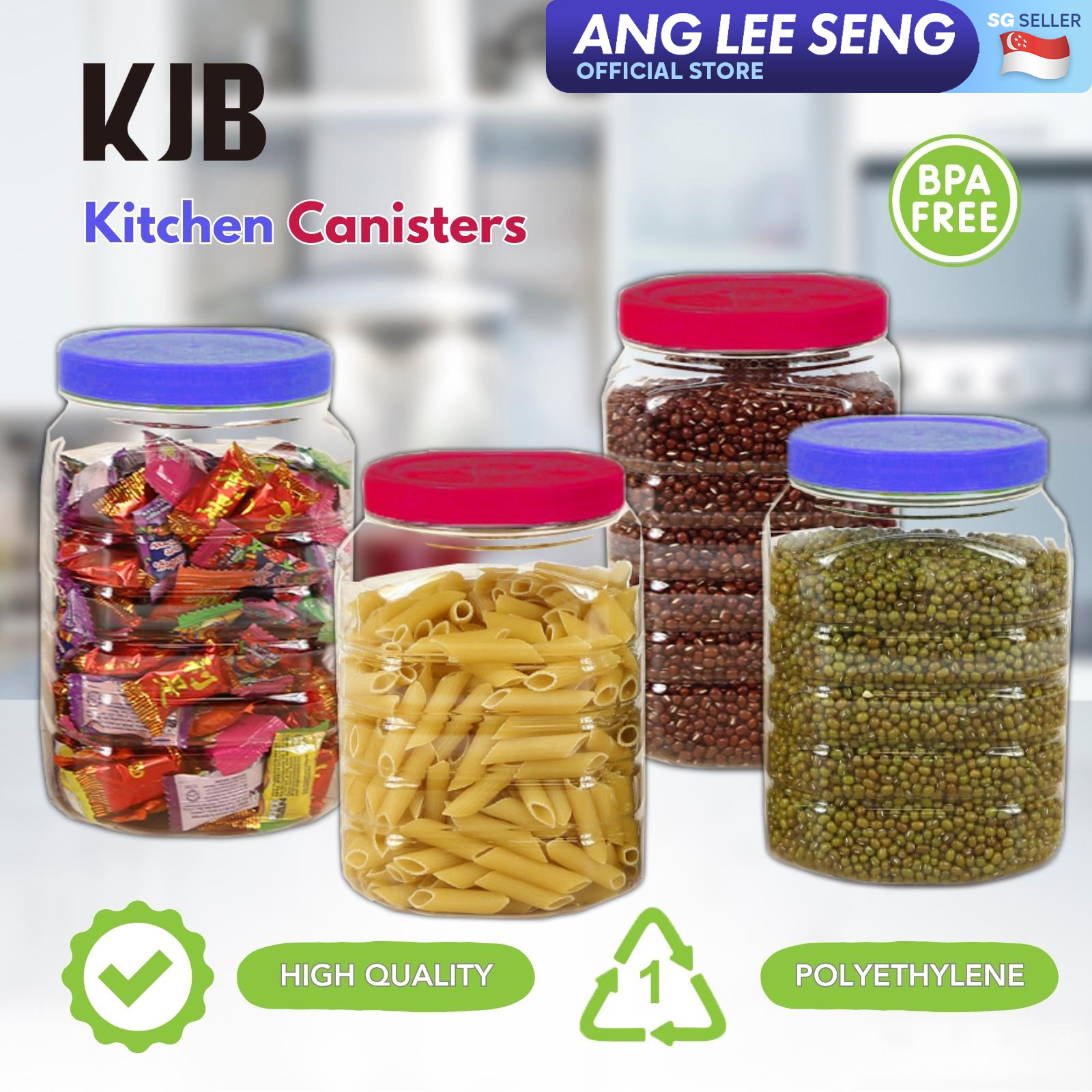 KangjiaBao PET Plastic Kitchen Canister Food Storage Container