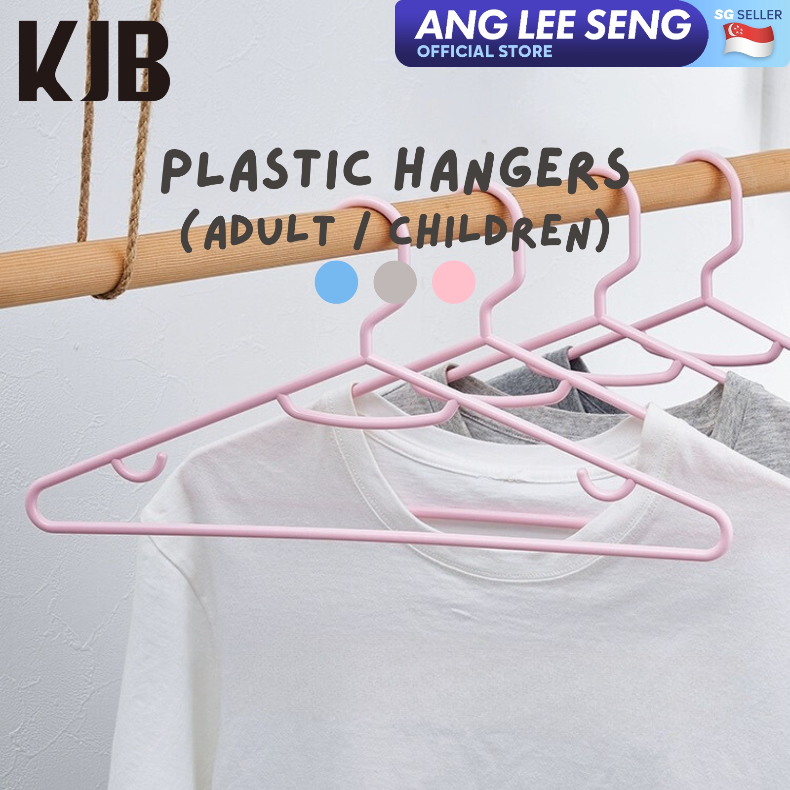 KJB Plastic Clothes Hangers 39.5cm 6-pc Pack