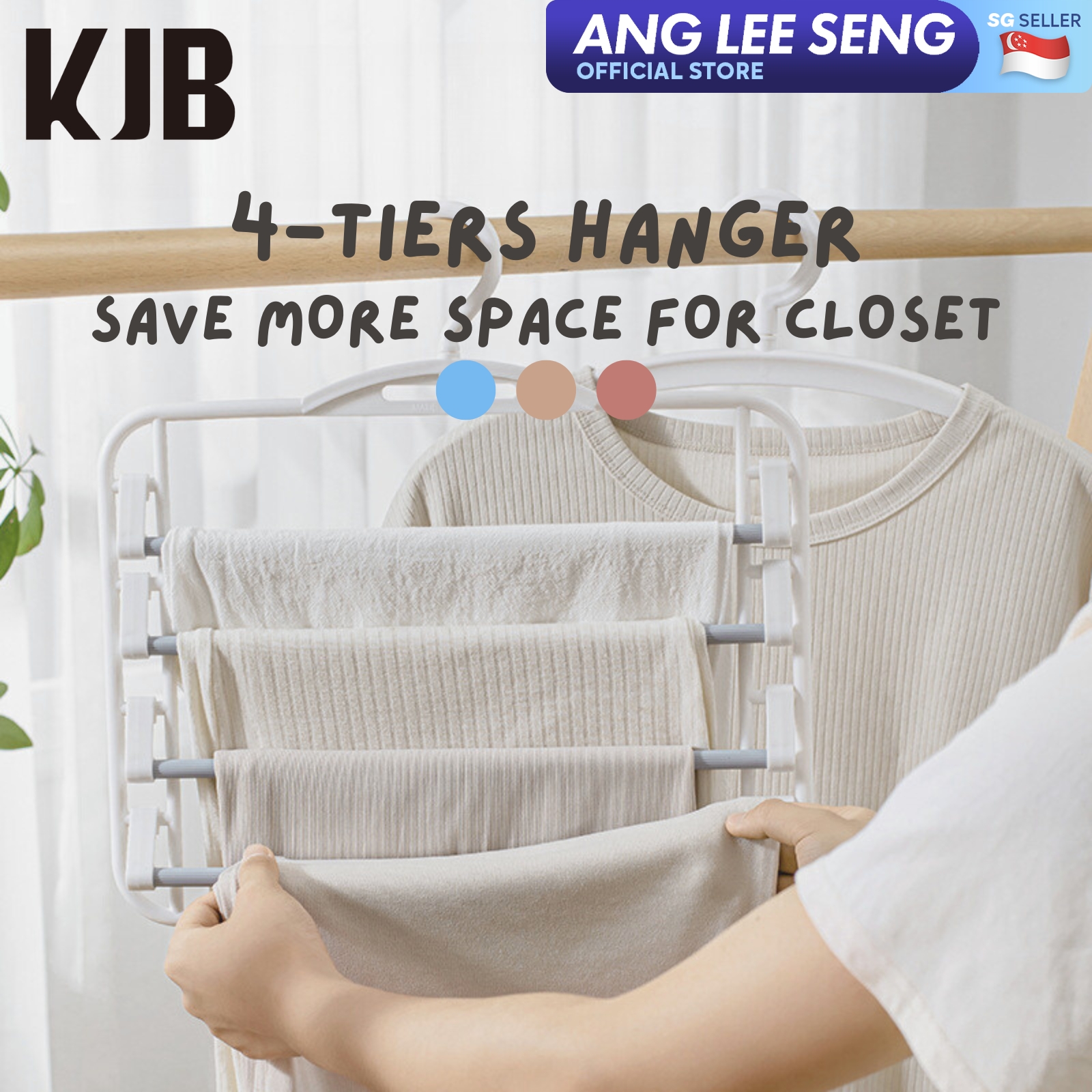 KJB Plastic Multi Hangers for Pants, Jeans & Skirts 41cm