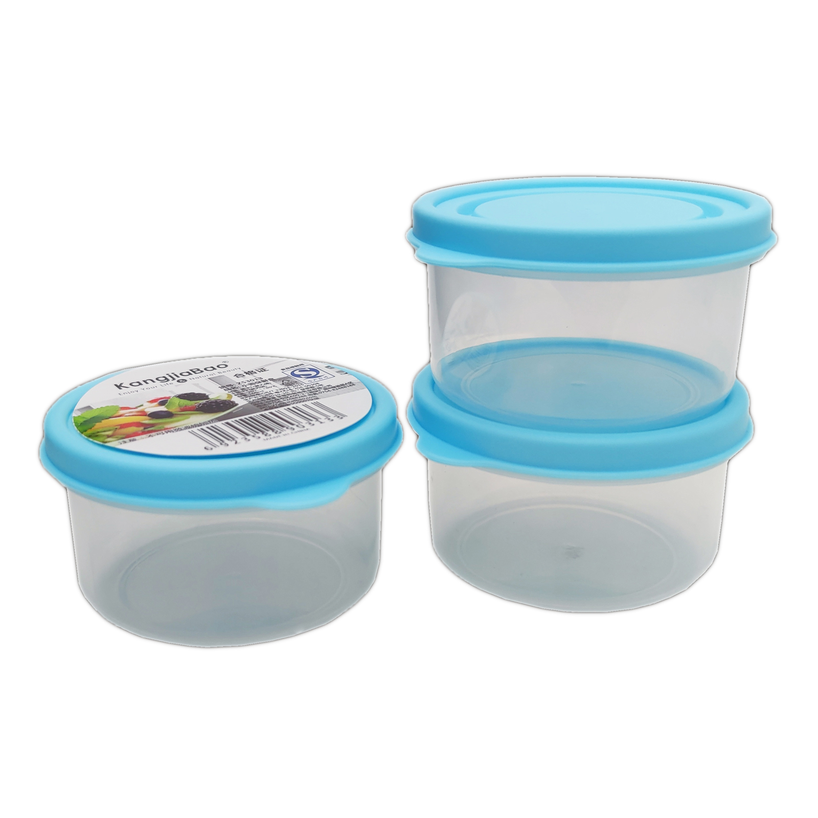 KJB Plastic Mini Round Storage Box 160ml 3-pc Pack