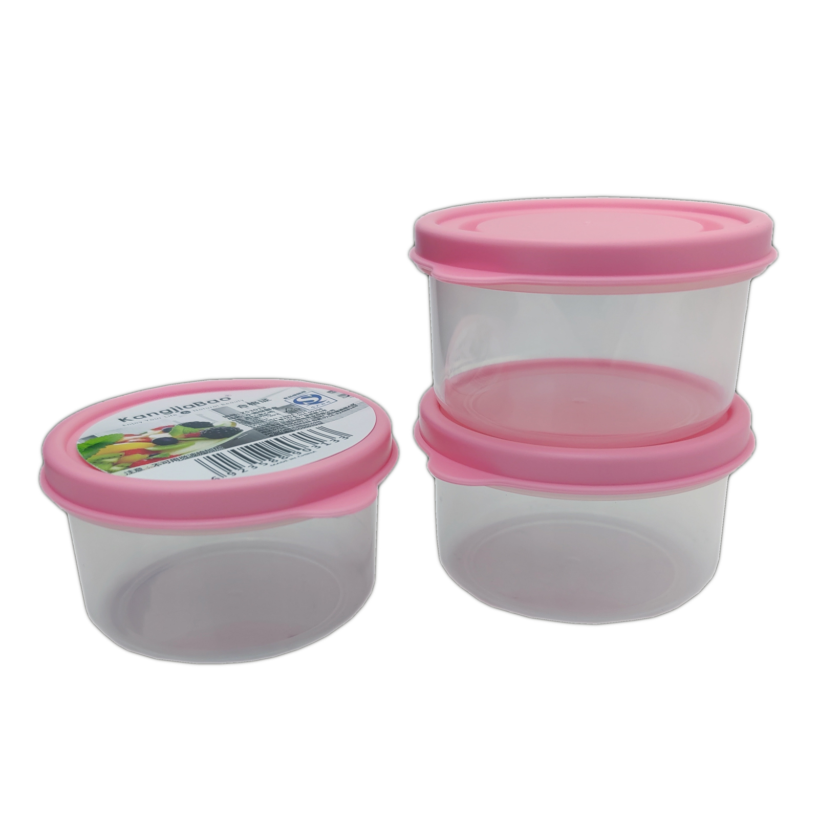 KJB Plastic Mini Round Storage Box 160ml 3-pc Pack