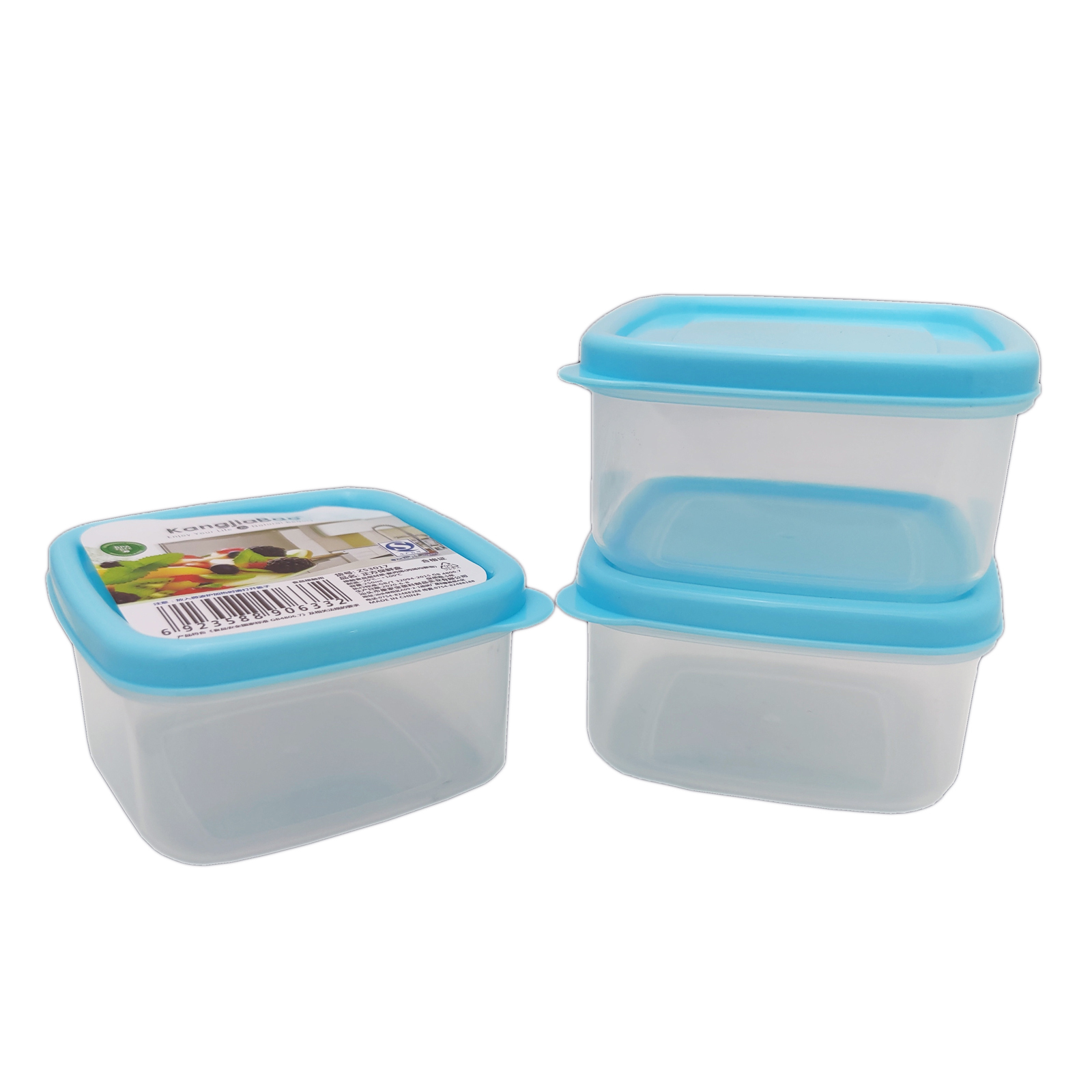 KJB Plastic Mini Round Storage Box 250ml 3-pc Pack
