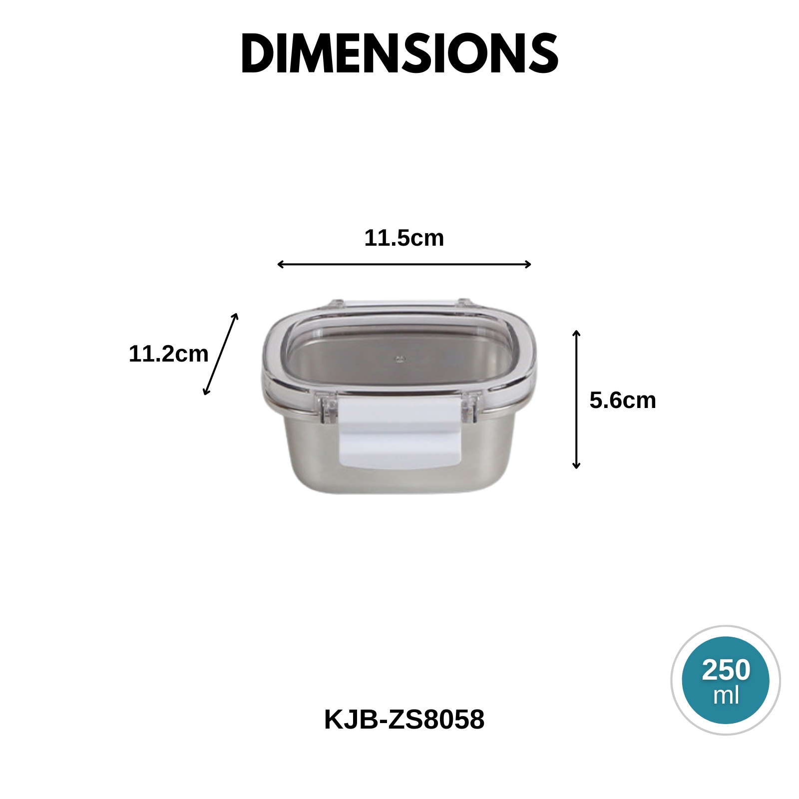Amark Kitchen Collection 304 Stainless Steel Food Container | 250ML to 1600ML | Leakproof Bento Box