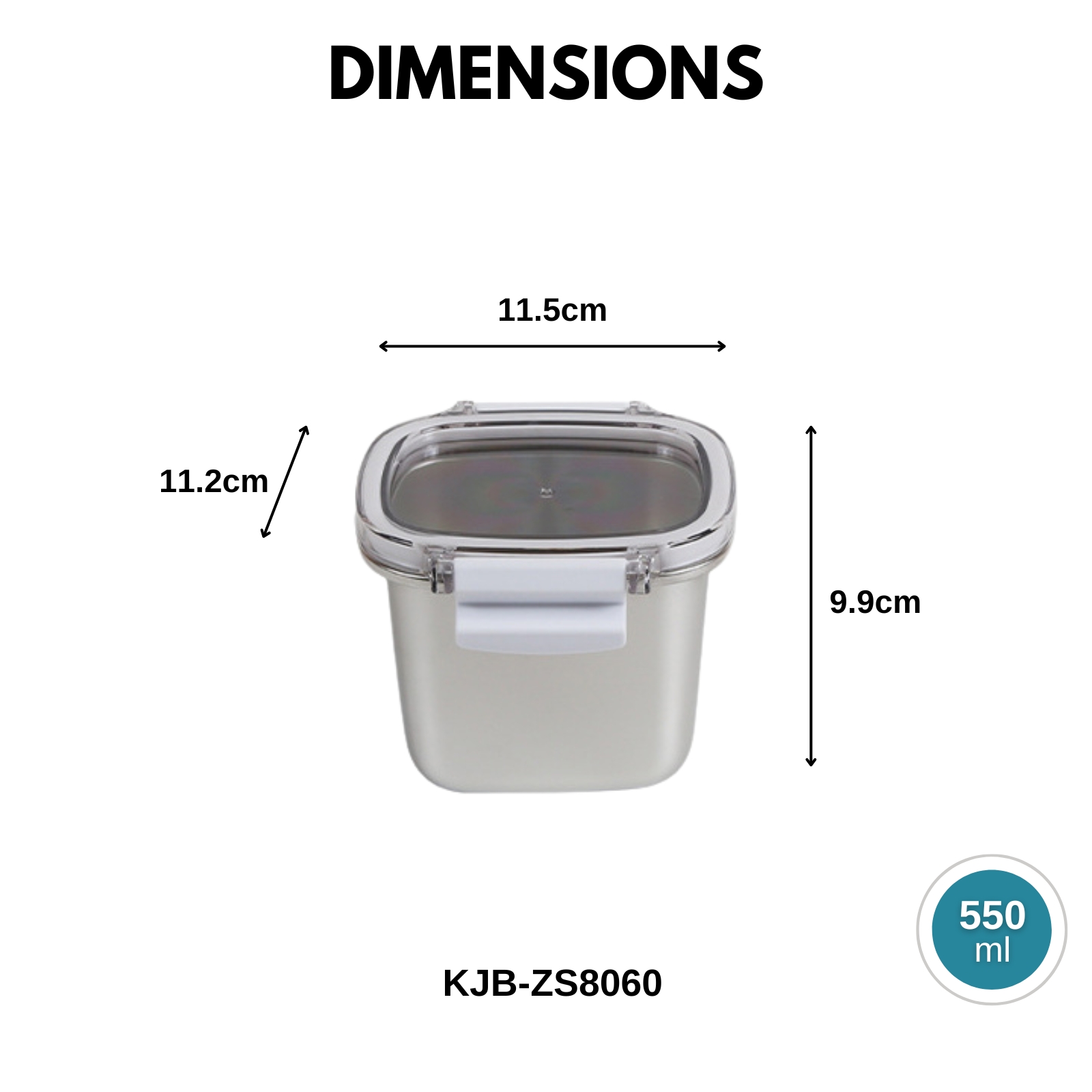 Amark Kitchen Collection 304 Stainless Steel Food Container | 250ML to 1600ML | Leakproof Bento Box