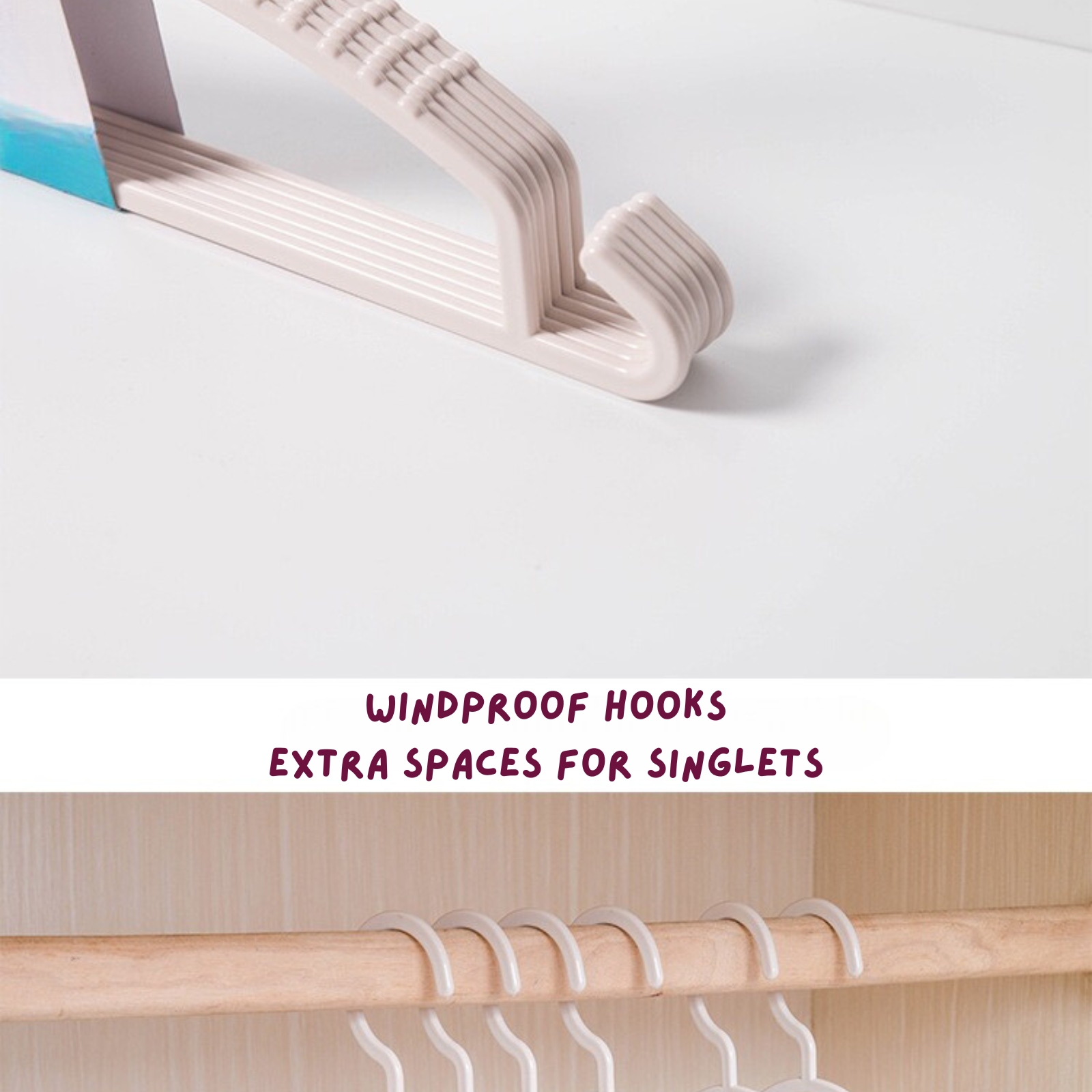 KJB Magnolia Plastic Clothes Hangers 38.5cm 6-pc Pack