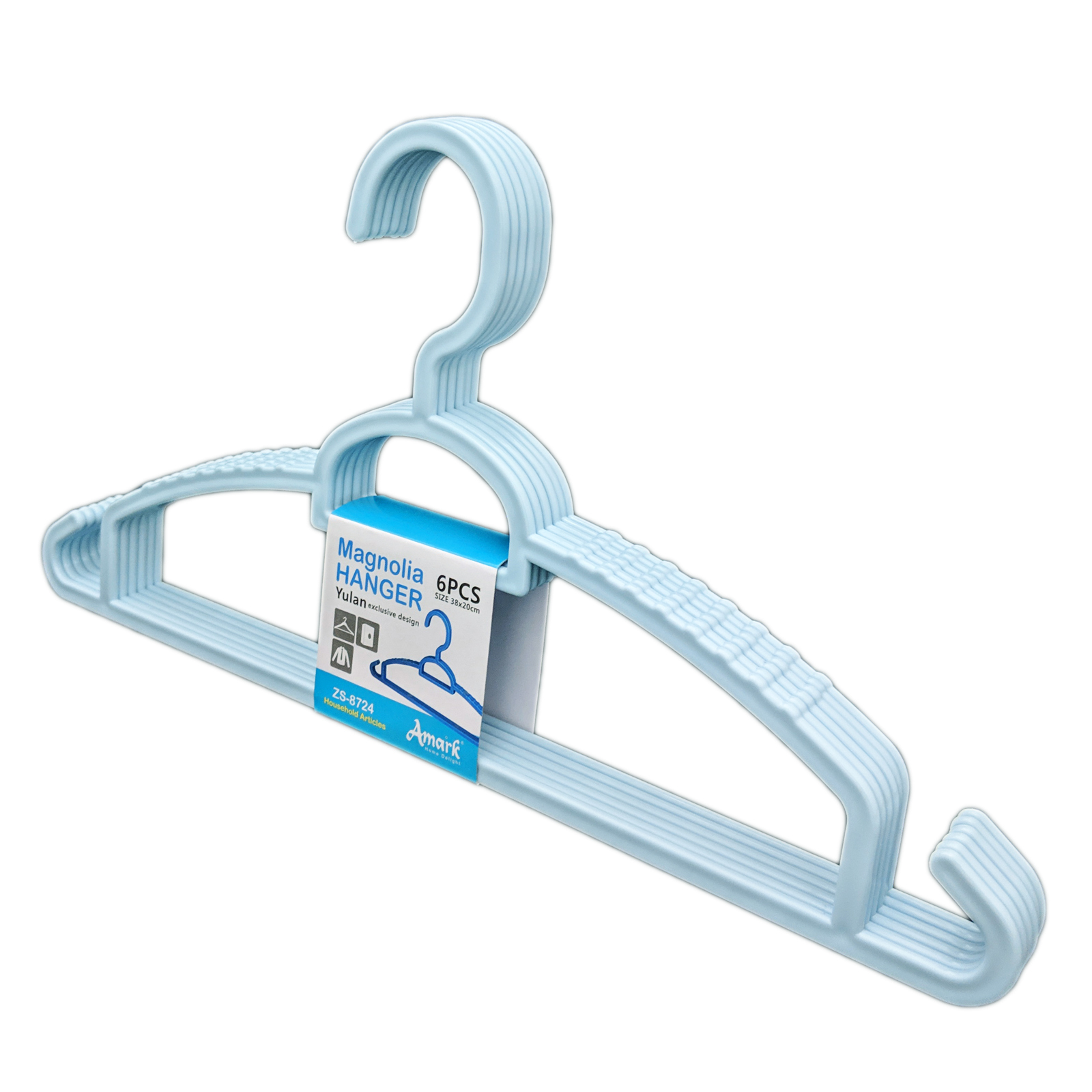 KJB Magnolia Plastic Hangers 38.5cm 6-pc Pack