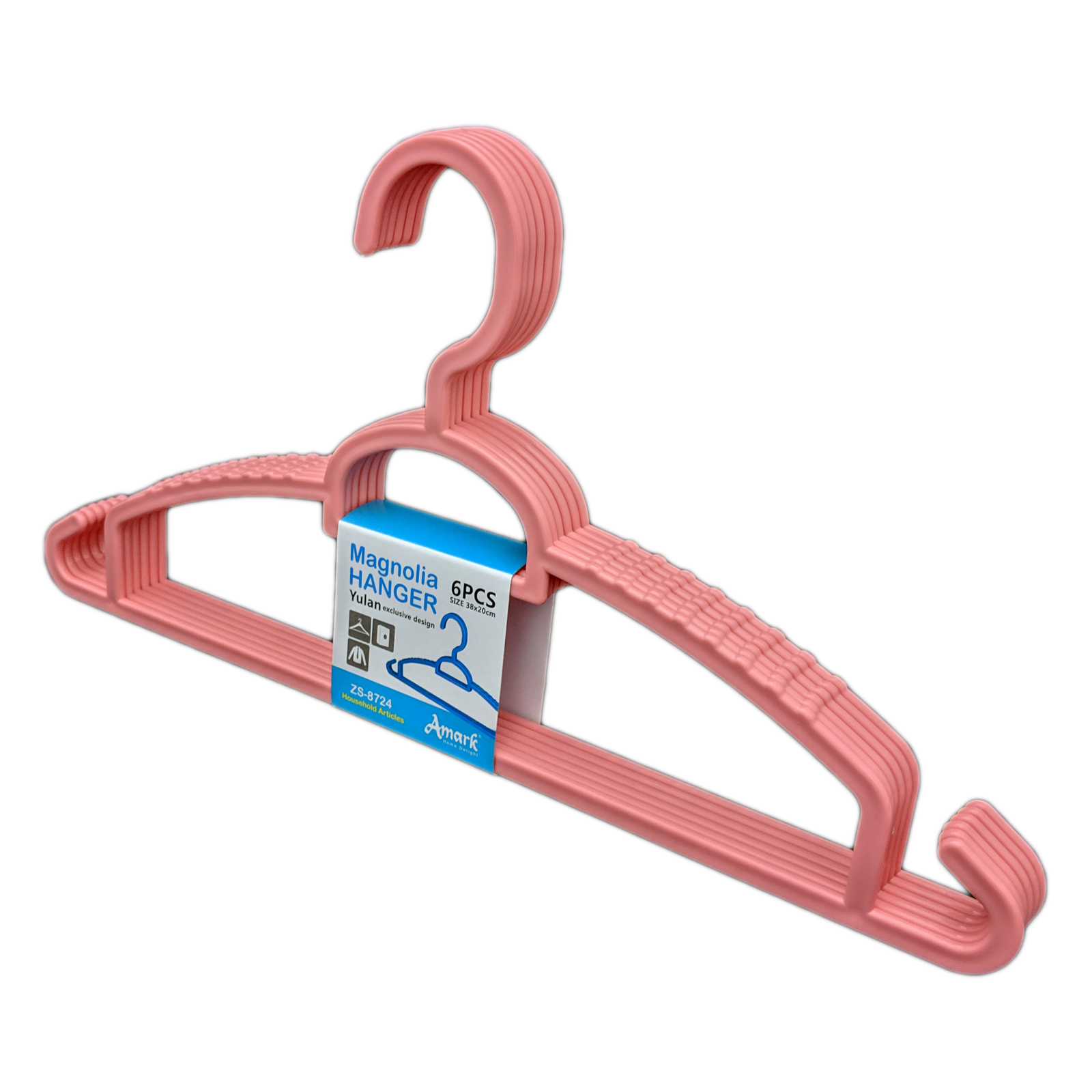 KJB Magnolia Plastic Hangers 38.5cm 6-pc Pack