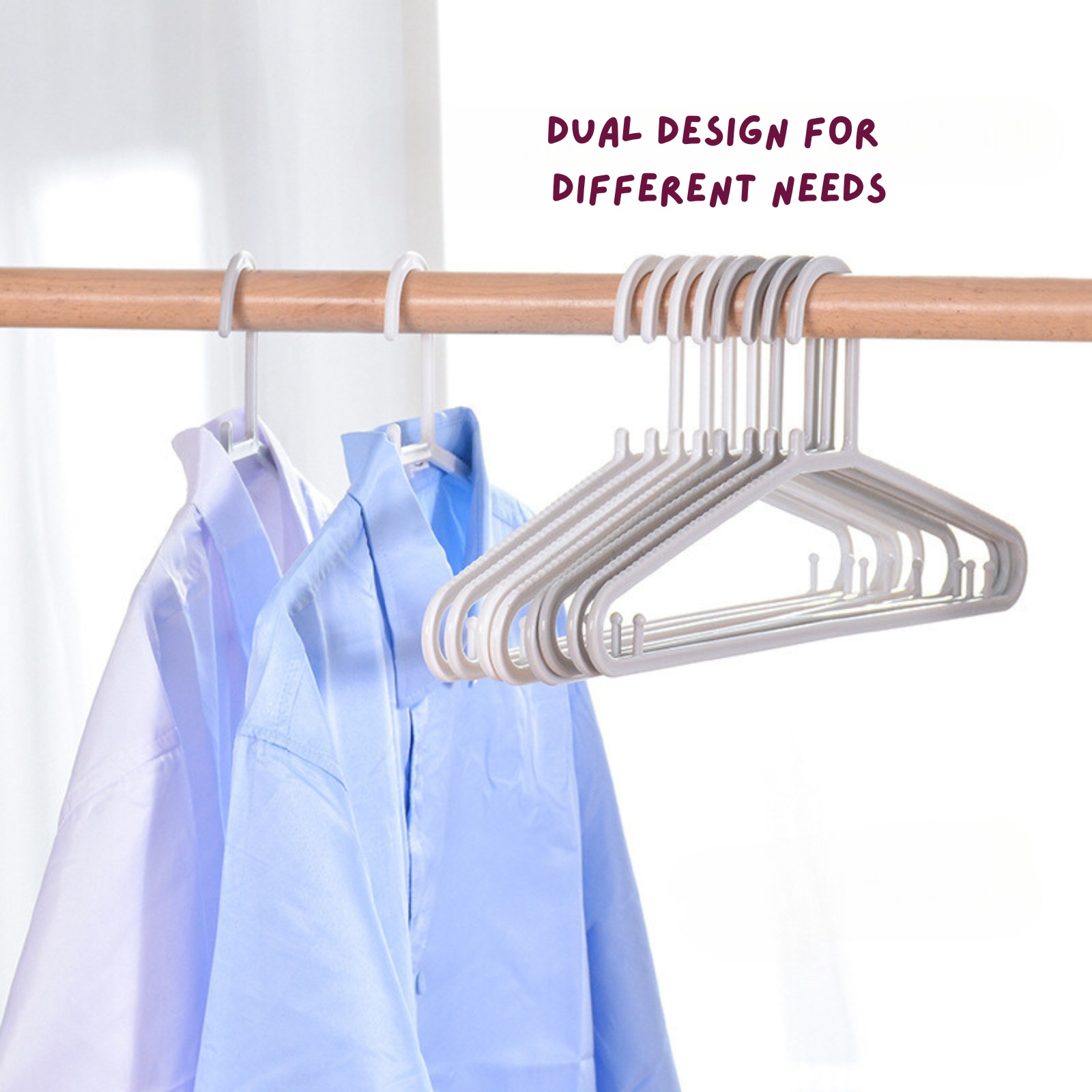 KJB Weishi Plastic Anti-Slip Clothes Hangers 38.5cm - 6-pc Pack