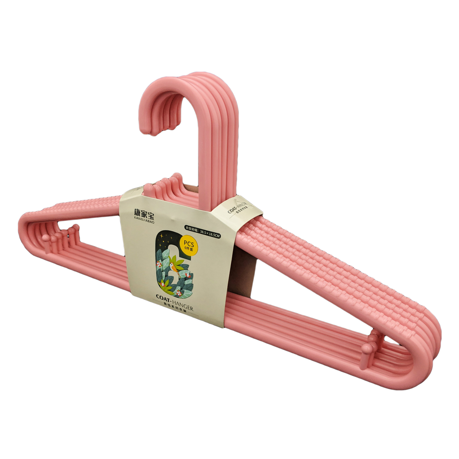 KJB Weishi Plastic Anti-Slip Hangers 6-pc Pack