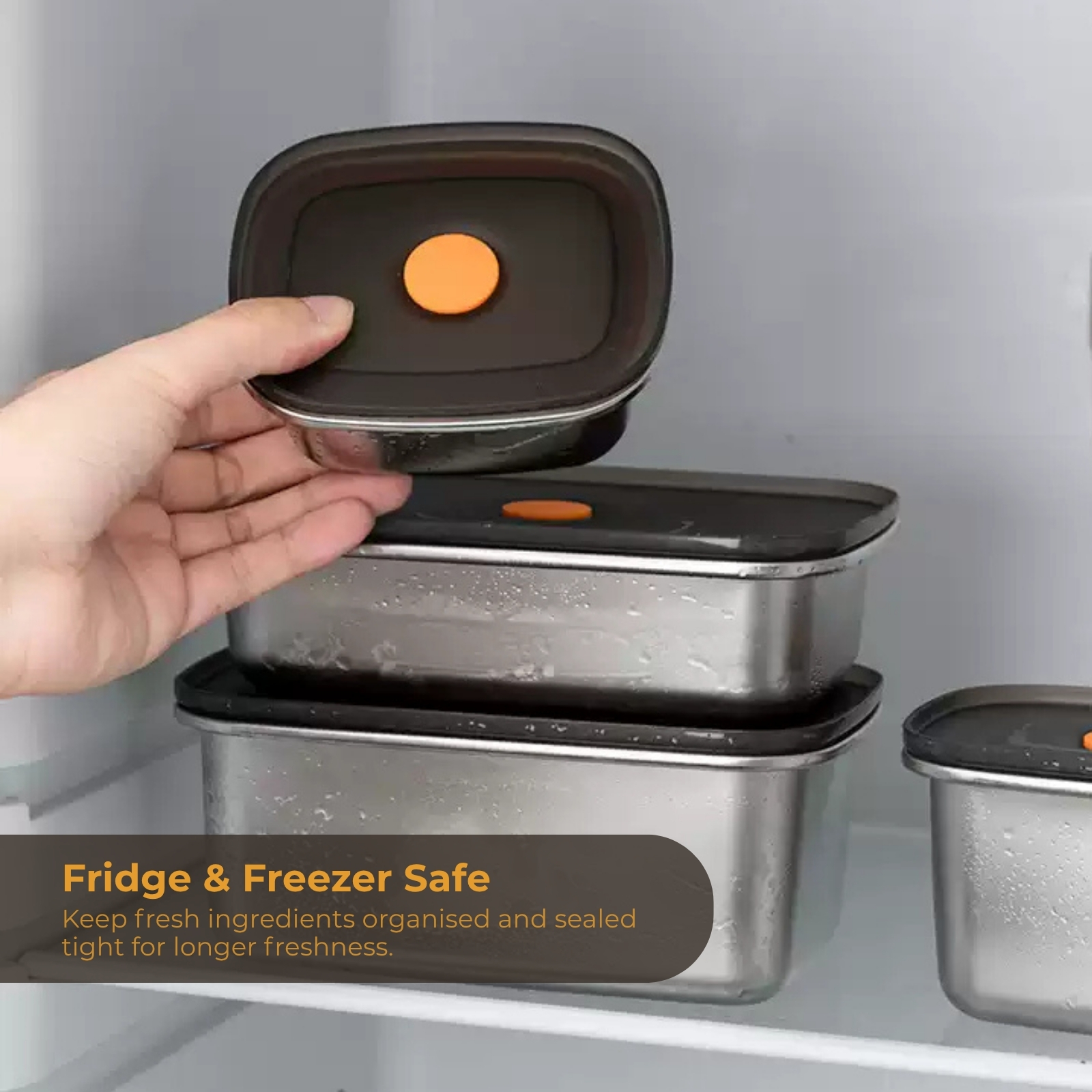 Sitbo 304 Stainless Steel Food Storage Meal Prep Container - Airtight, Stackable, Fridge/Freezer Safe