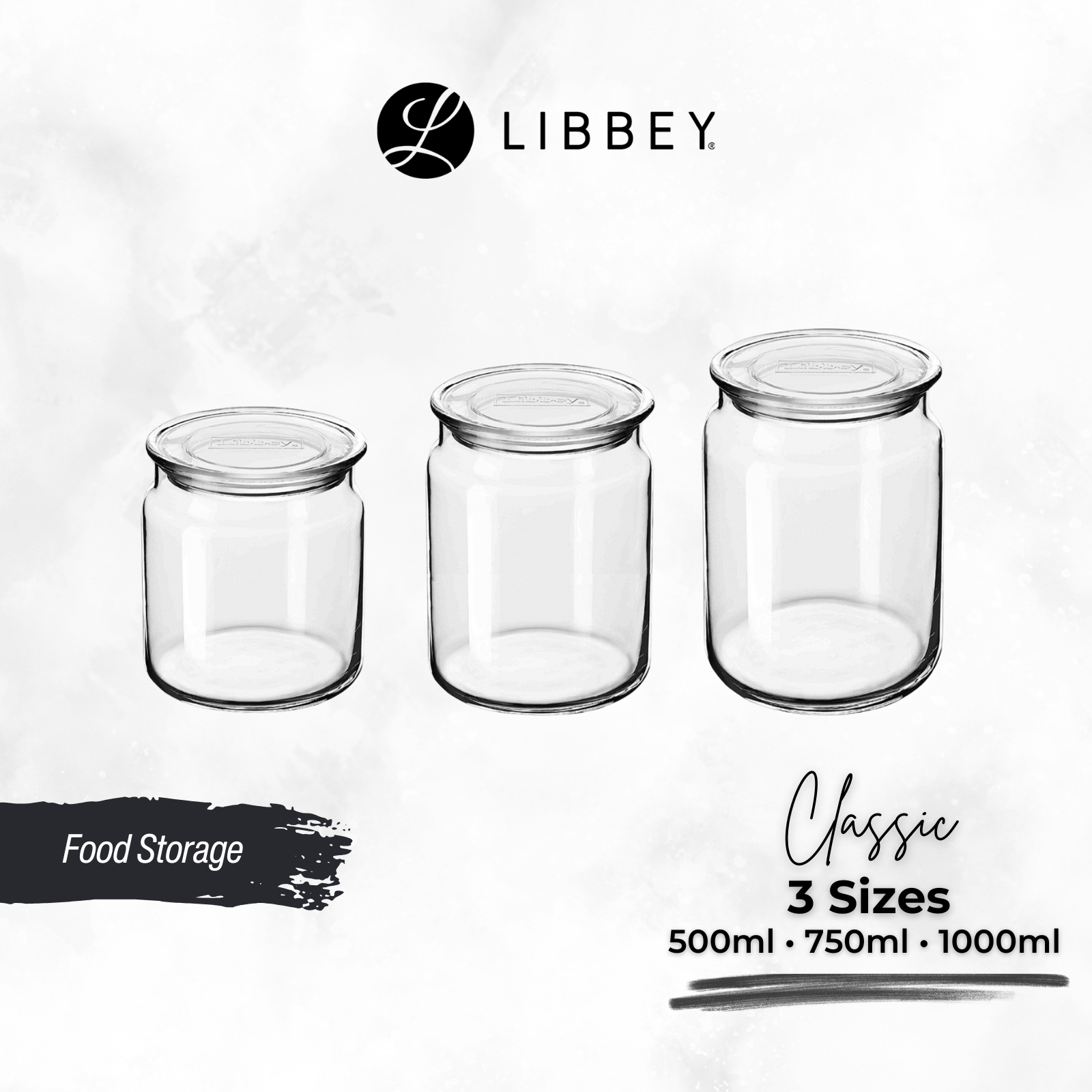 Libbey Classic Glass Food Storage Container Jar - 2-pc Set