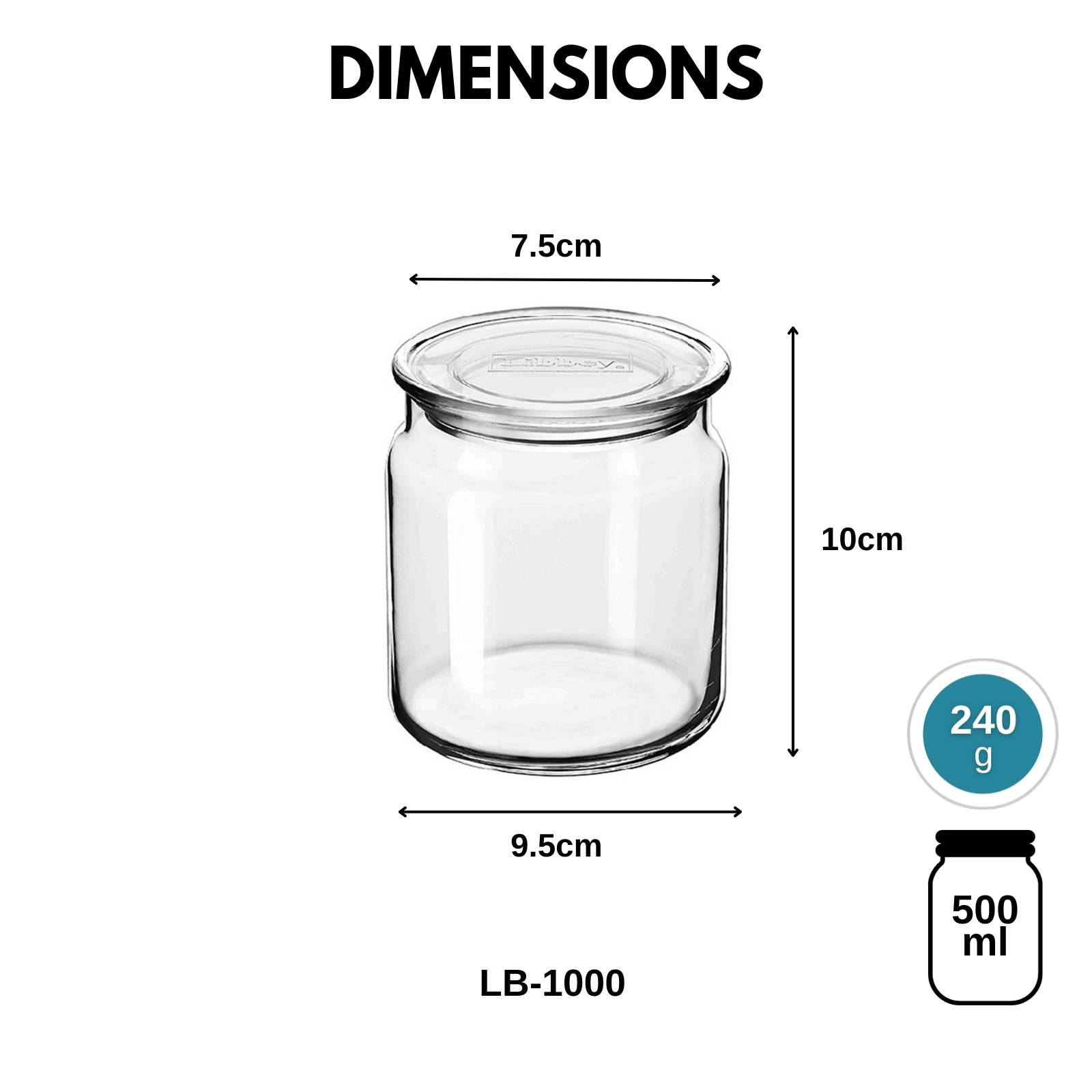 Libbey Classic Glass Food Storage Container Jar 2-pc Set