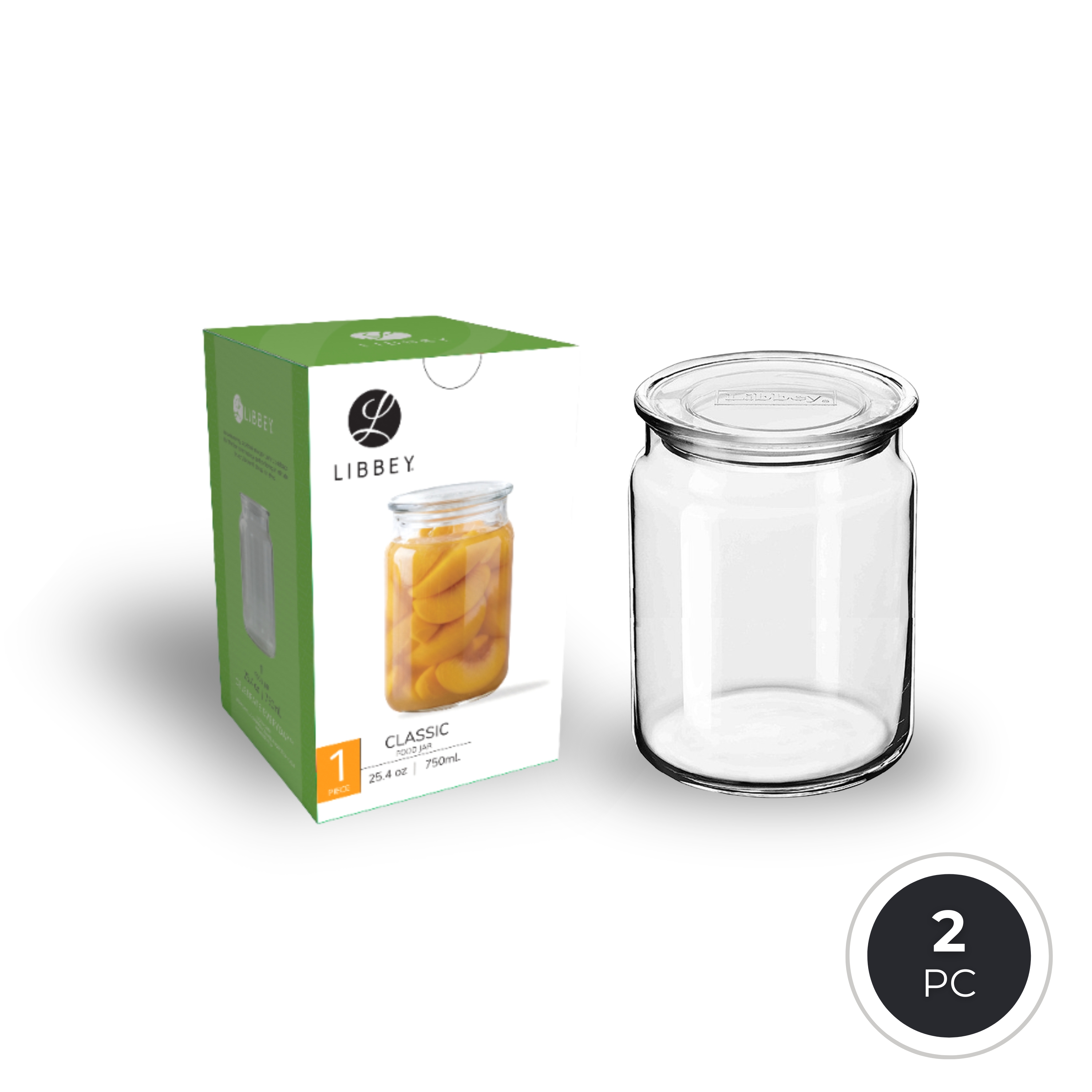 Libbey Classic Glass Food Storage Container Jar - 2-pc Set