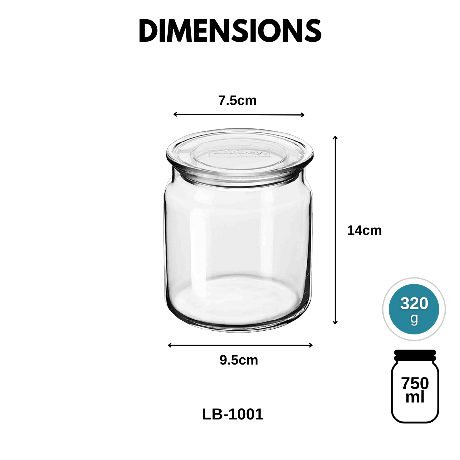 Libbey Classic Glass Food Storage Container Jar 2-pc Set