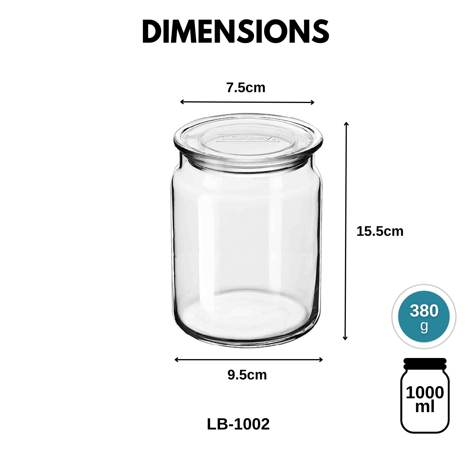 Libbey Classic Glass Food Storage Container Jar 2-pc Set