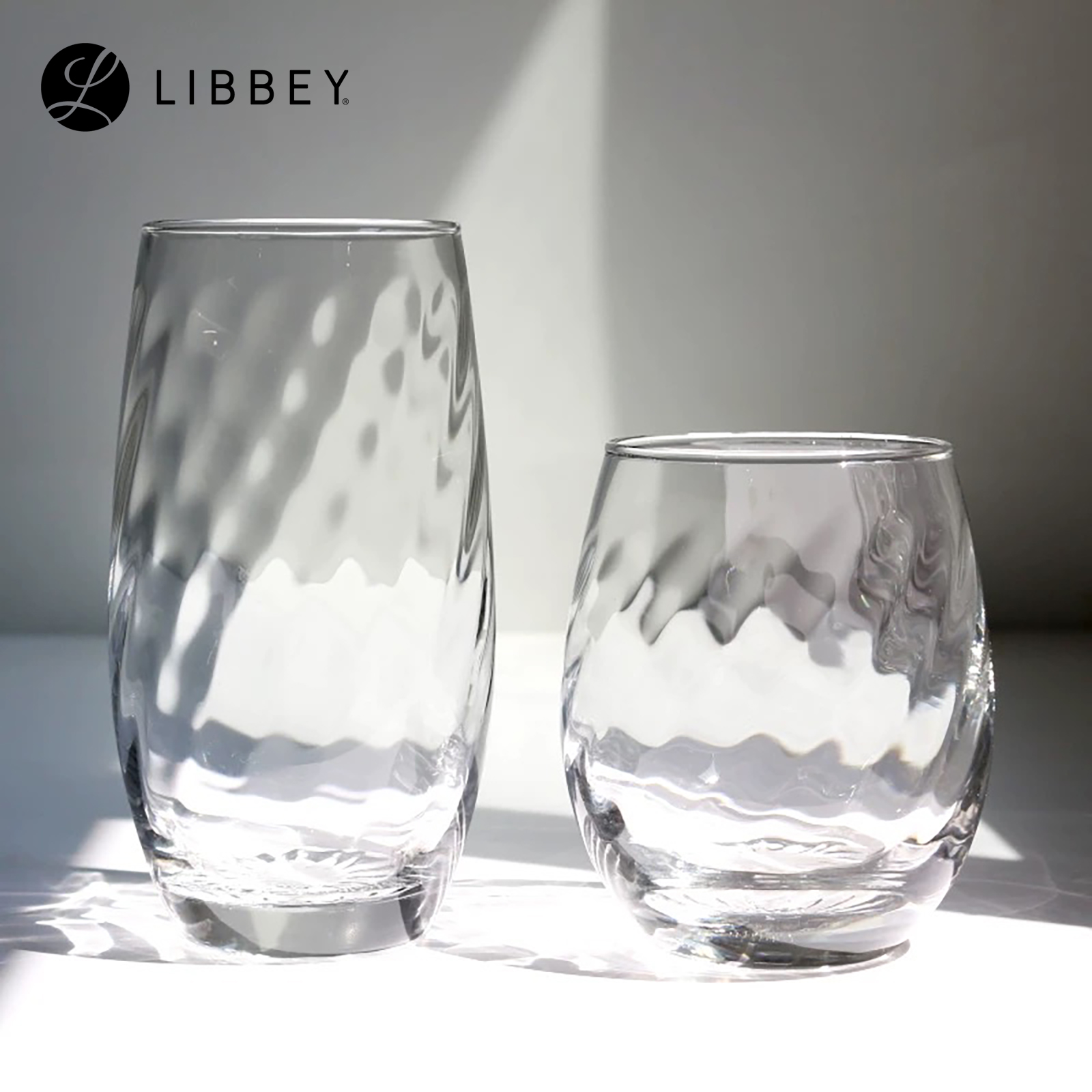 Libbey L'Esprit Du Vin Silkroad Glass Tumbler - For Beverages & Cocktails - 2 Sizes, 2-pc Set