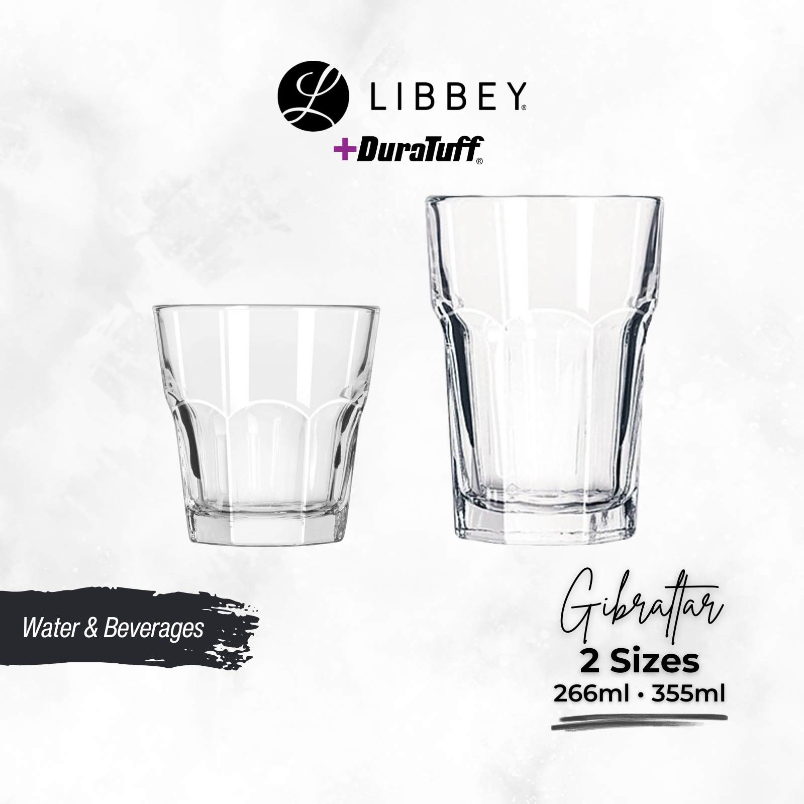 Libbey Gibraltar DuraTuff Glass Tumbler - Extra Tough Shatter & Heat Resistant - 2-pc Set