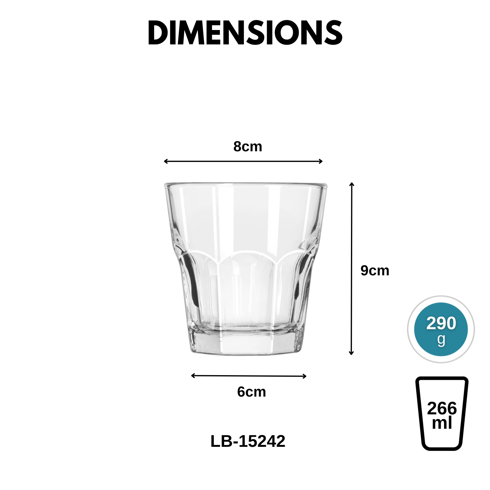Libbey Gibraltar DuraTuff Glass Tumbler - Extra Tough Shatter & Heat Resistant - 2 Sizes, 2-pc Set