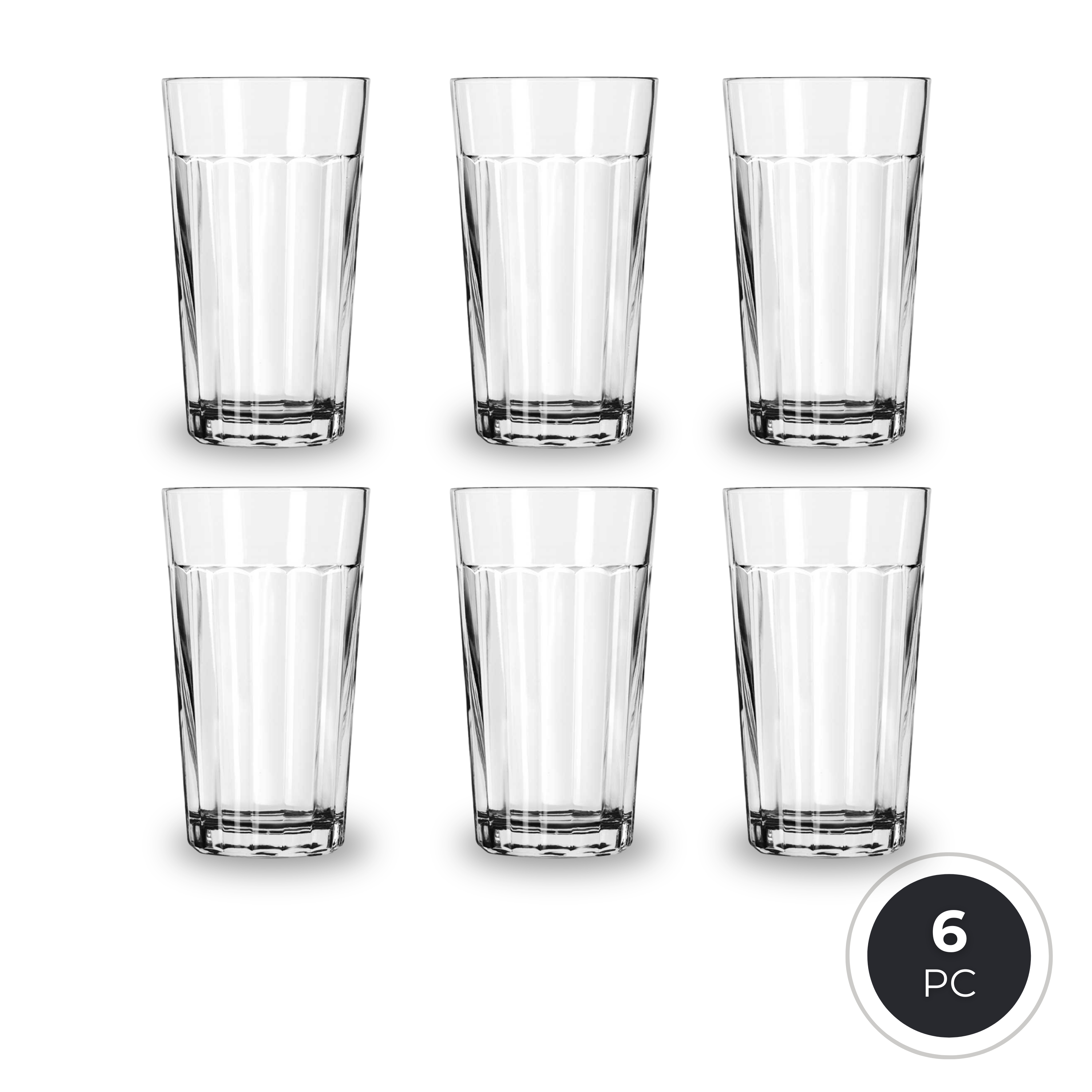 Libbey Paneled DuraTuff Glass Tumbler - Extra Tough Shatter & Heat Resistant