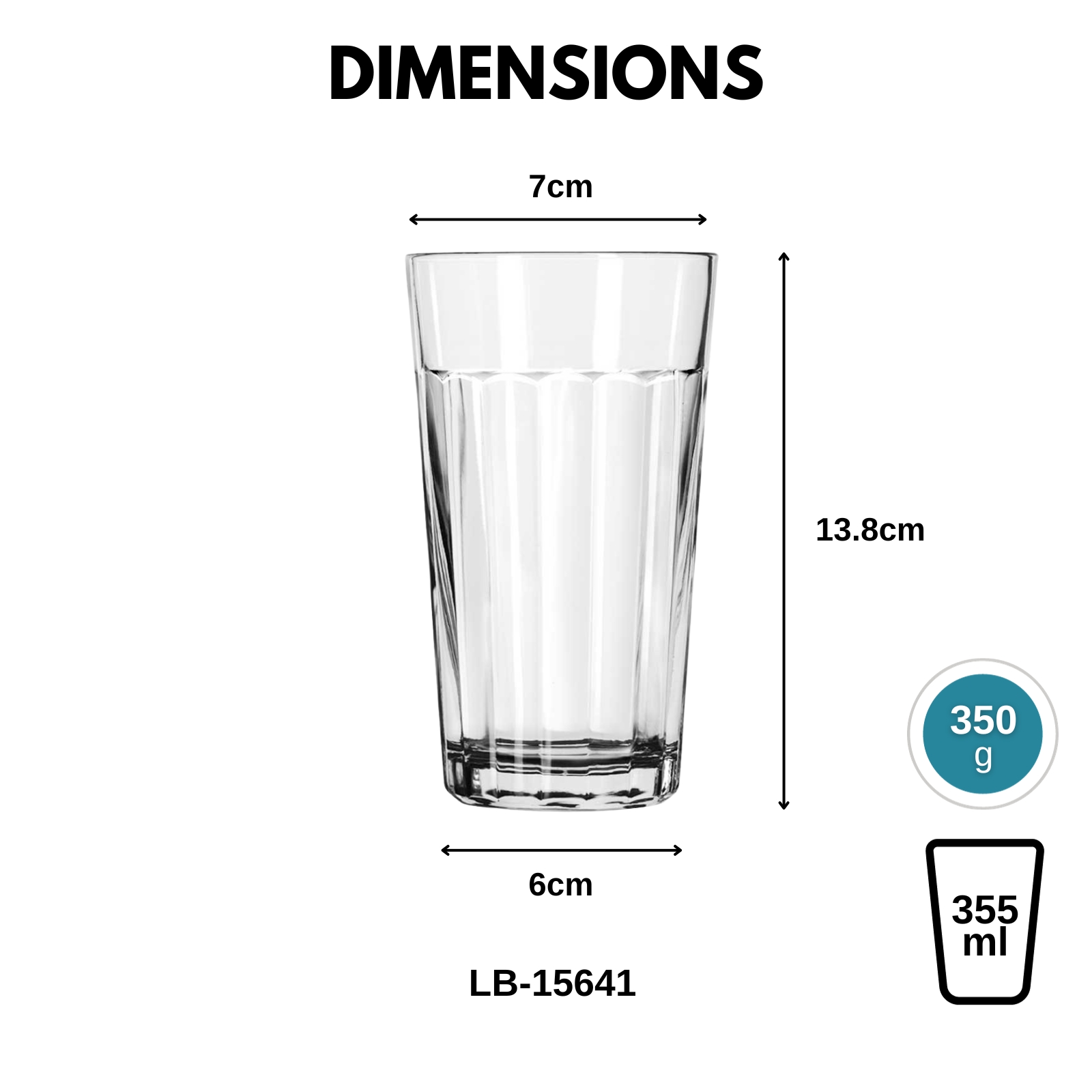 Libbey Paneled DuraTuff Glass Tumbler - Extra Tough Shatter & Heat Resistant - 2 Sizes, 2-pc Set