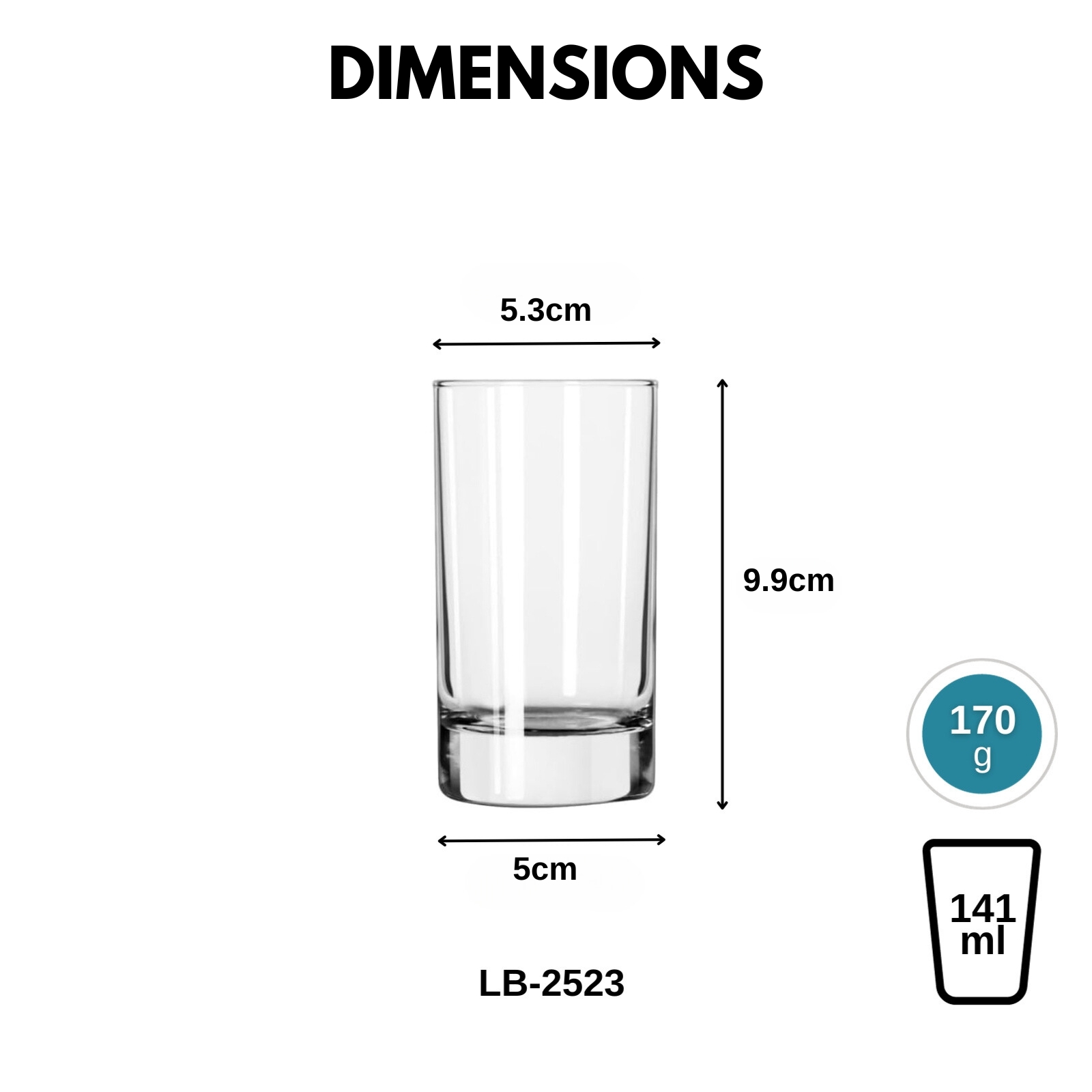 Libbey Chicago 2523 Small Juice Glass 141ml/4.8oz - For Small Quick Portions, Tasting & Sampling, 2-pc Set