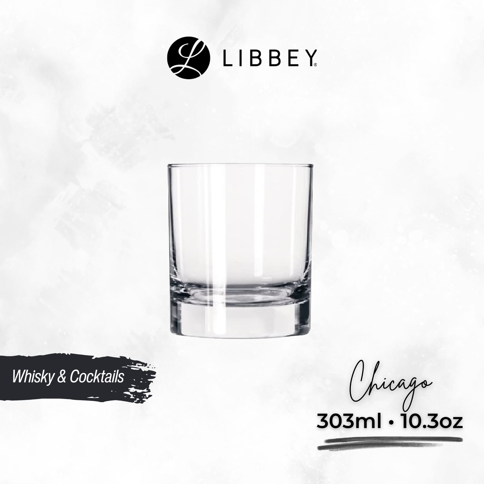 Libbey Chicago 2524 Old Fashioned Whisky Rocks Glass 303ml/10.3oz - 2-pc Set