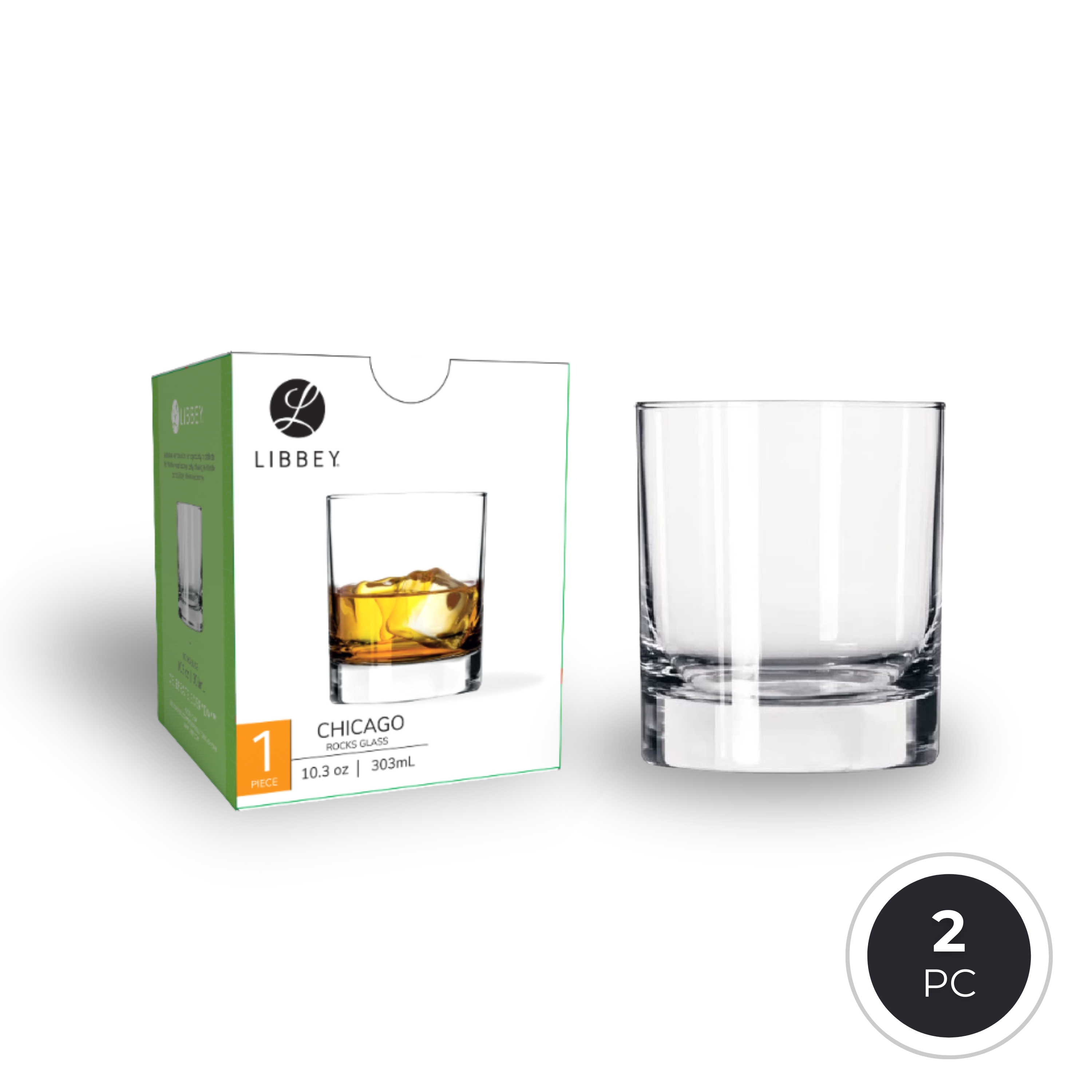 Libbey Chicago 2524 Old Fashioned Whisky Rocks Glass 303ml/10.3oz - 2-pc/6-pc Set