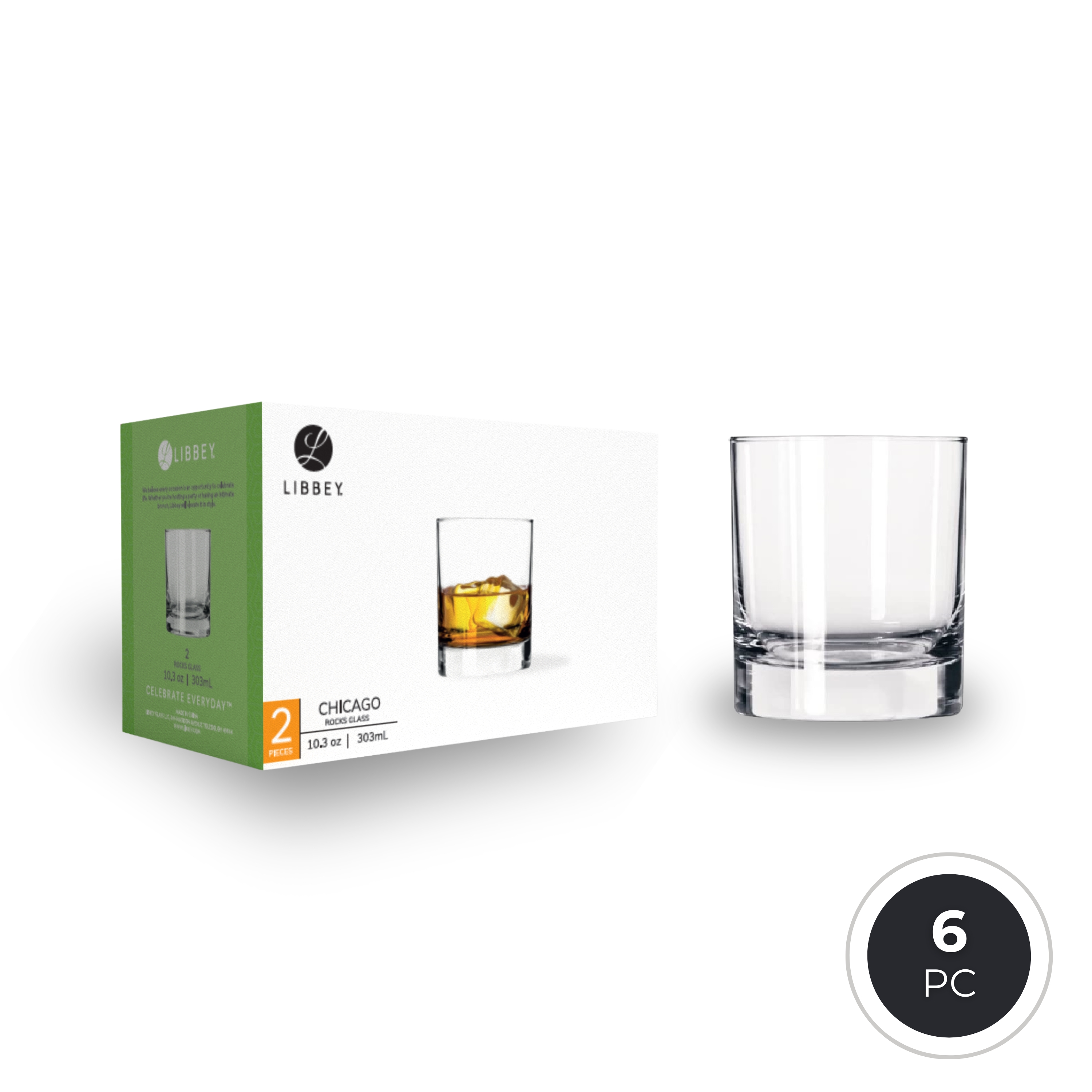 Libbey Chicago 2524 Old Fashioned Whisky Rocks Glass 303ml/10.3oz