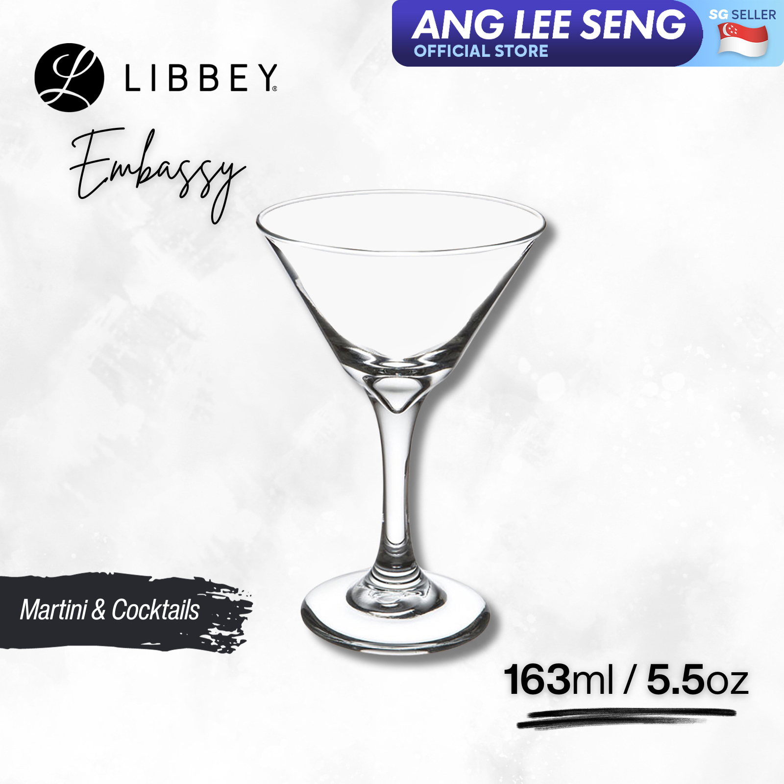 Libbey Embassy 3733 Martini Glass 163ml/5.5oz, 2-pc Set