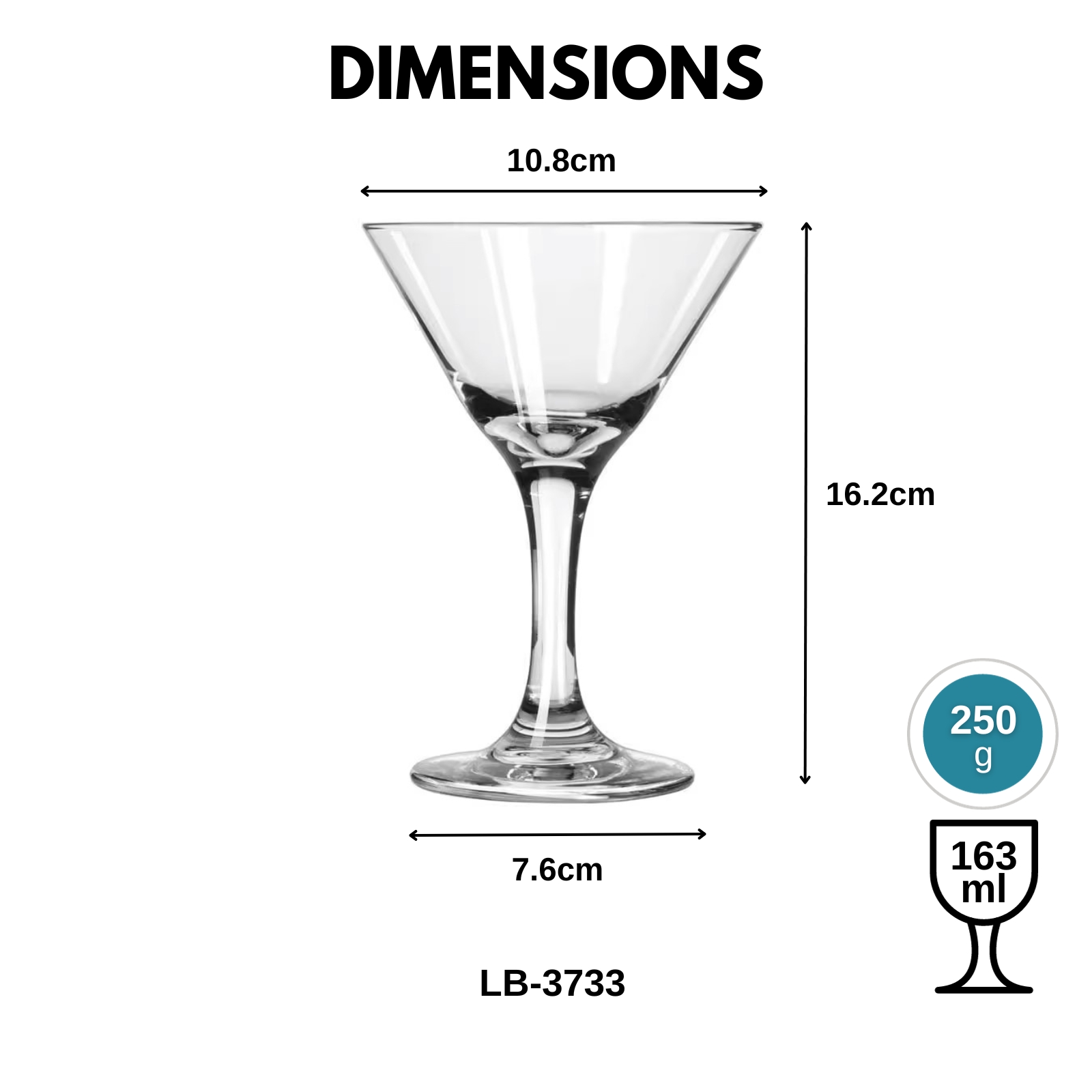 Libbey Embassy 3733 Martini Glass 163ml/5.5oz, 2-pc Set