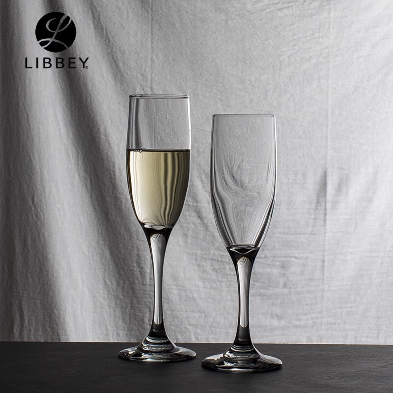 Libbey Embassy 3796 Glass Champagne Flute 177ml/6oz, 2-pc Set