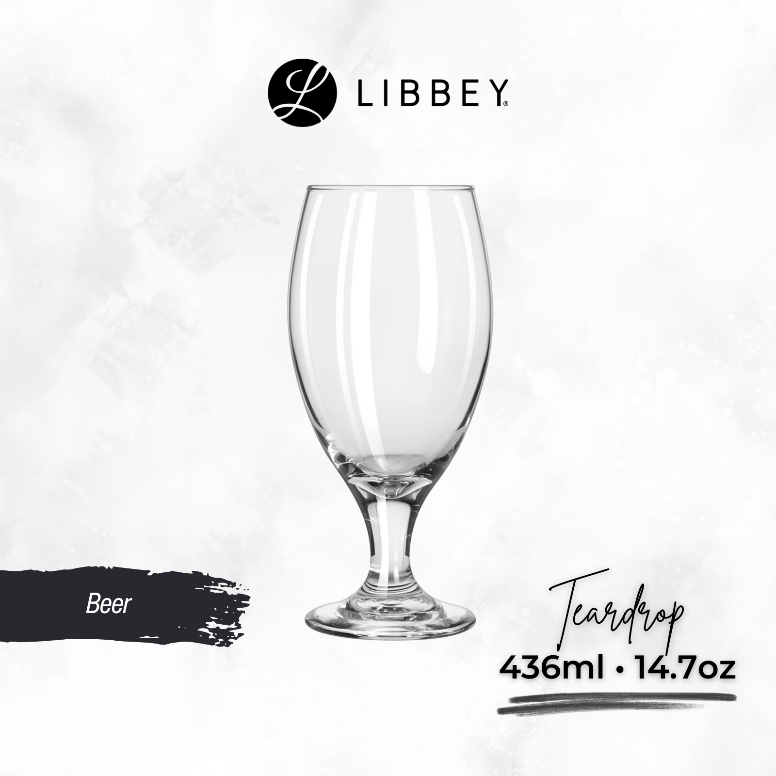 Libbey Teardrop 3915 Stemmed Beer Glass 436ml/14.7oz - 2-pc/6-pc Set