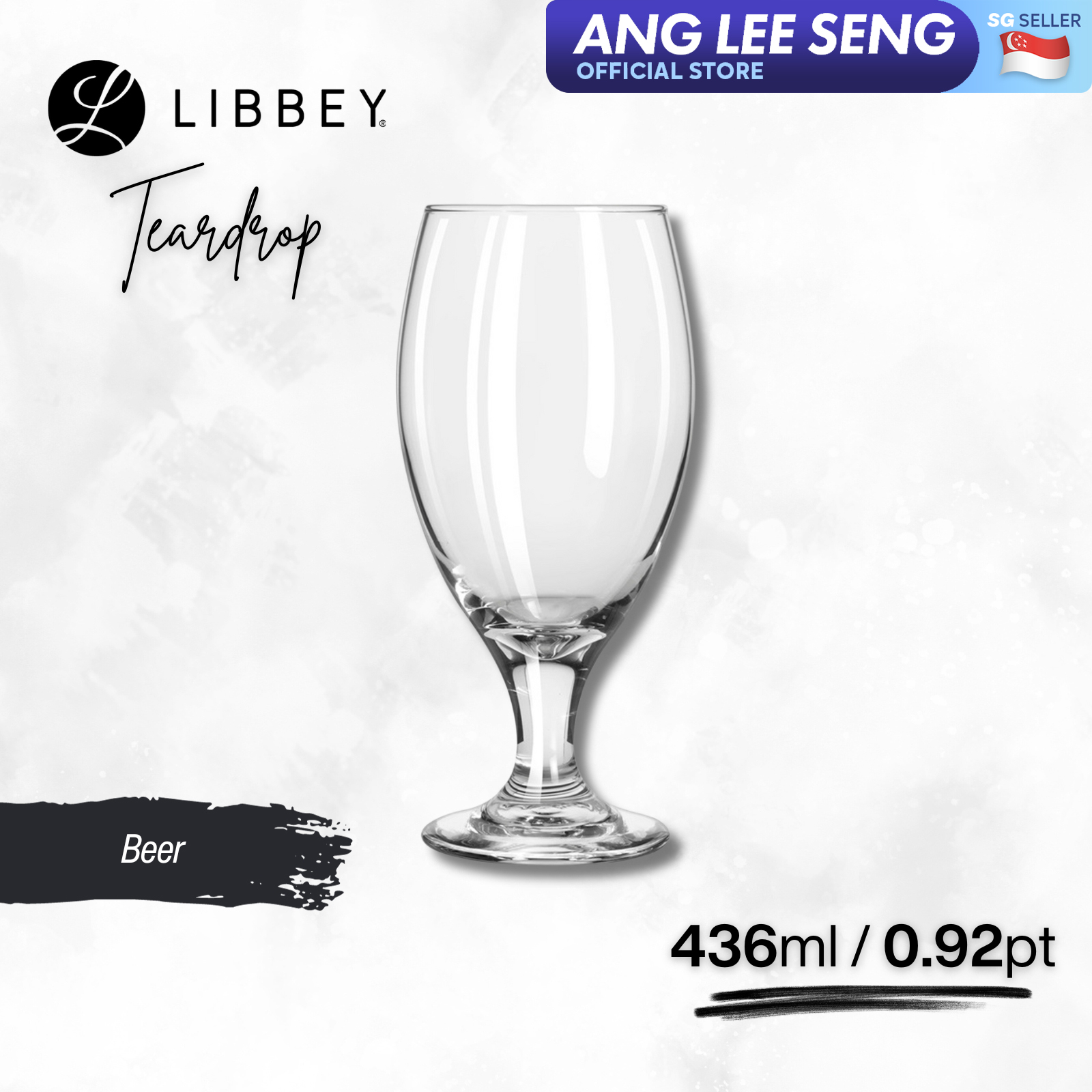Libbey Teardrop 3915 Stemmed Beer Glass 436ml/0.92pt, 2-pc/6-pc Set
