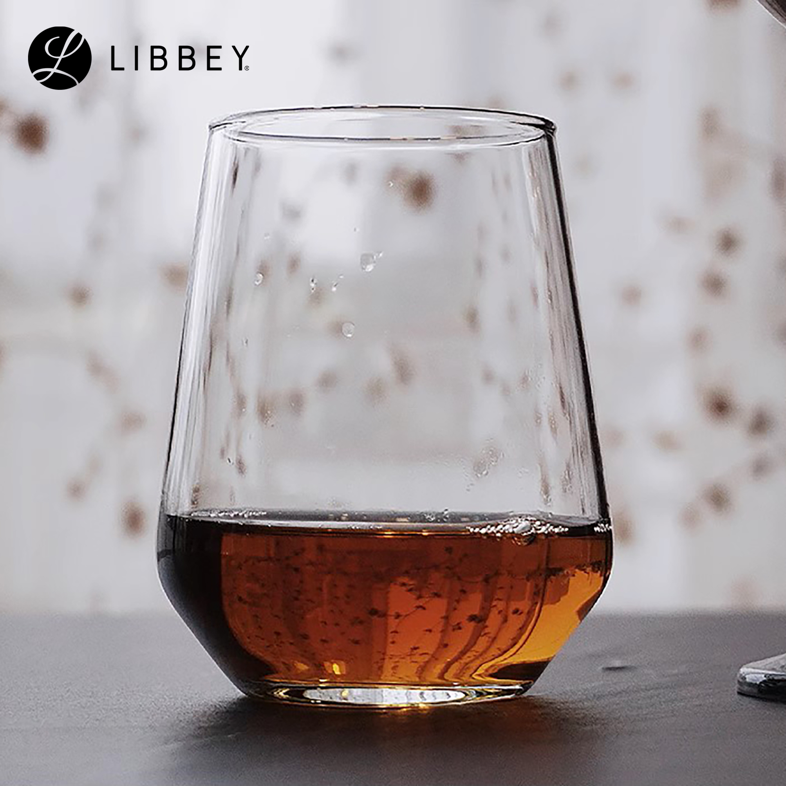 Libbey Brilliance 4075 Stemless Wine Glass/Drinking Tumbler 450ml/15.2oz, 2-pc Set