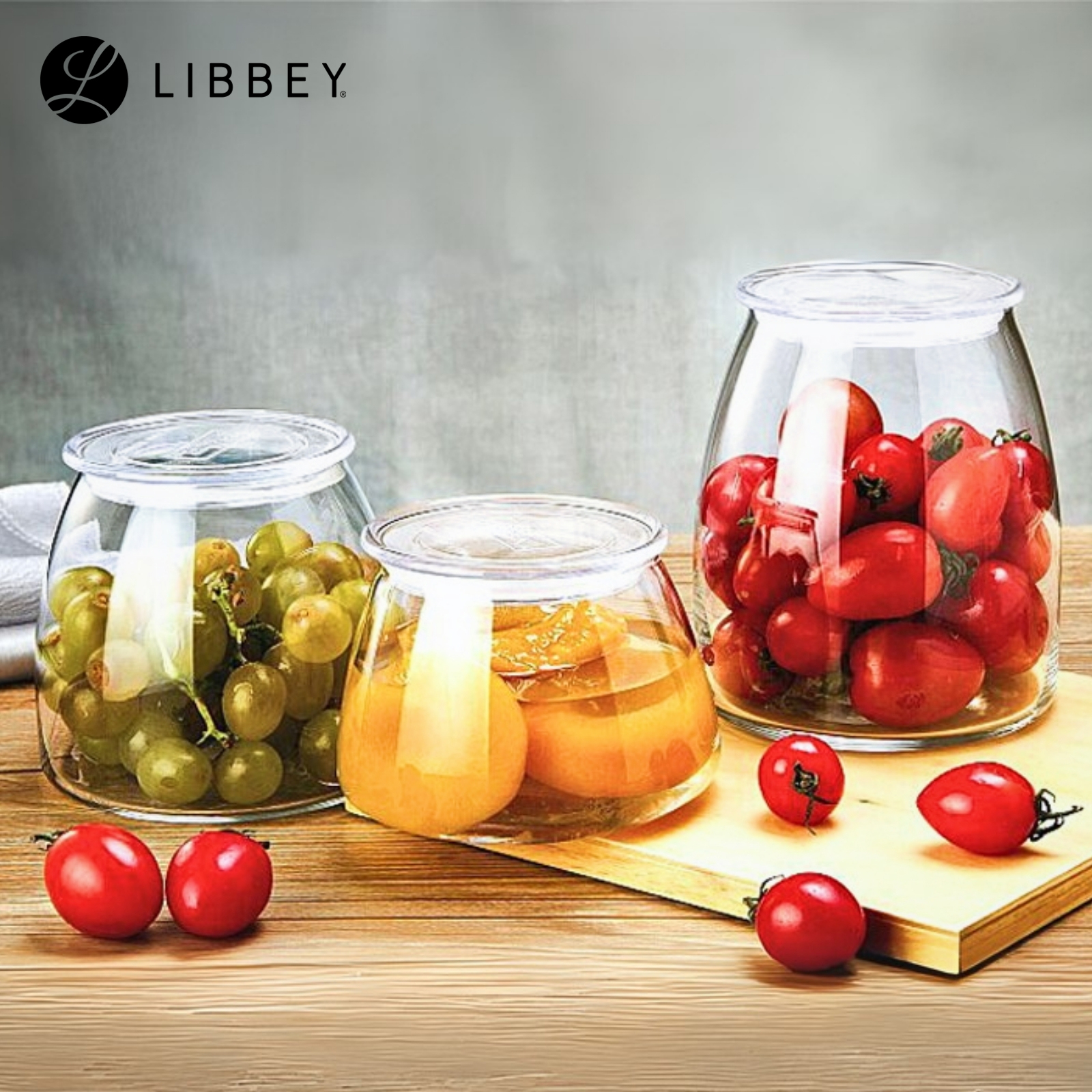 Libbey Vibe Glass Food Storage Container Jar - 2-pc Set