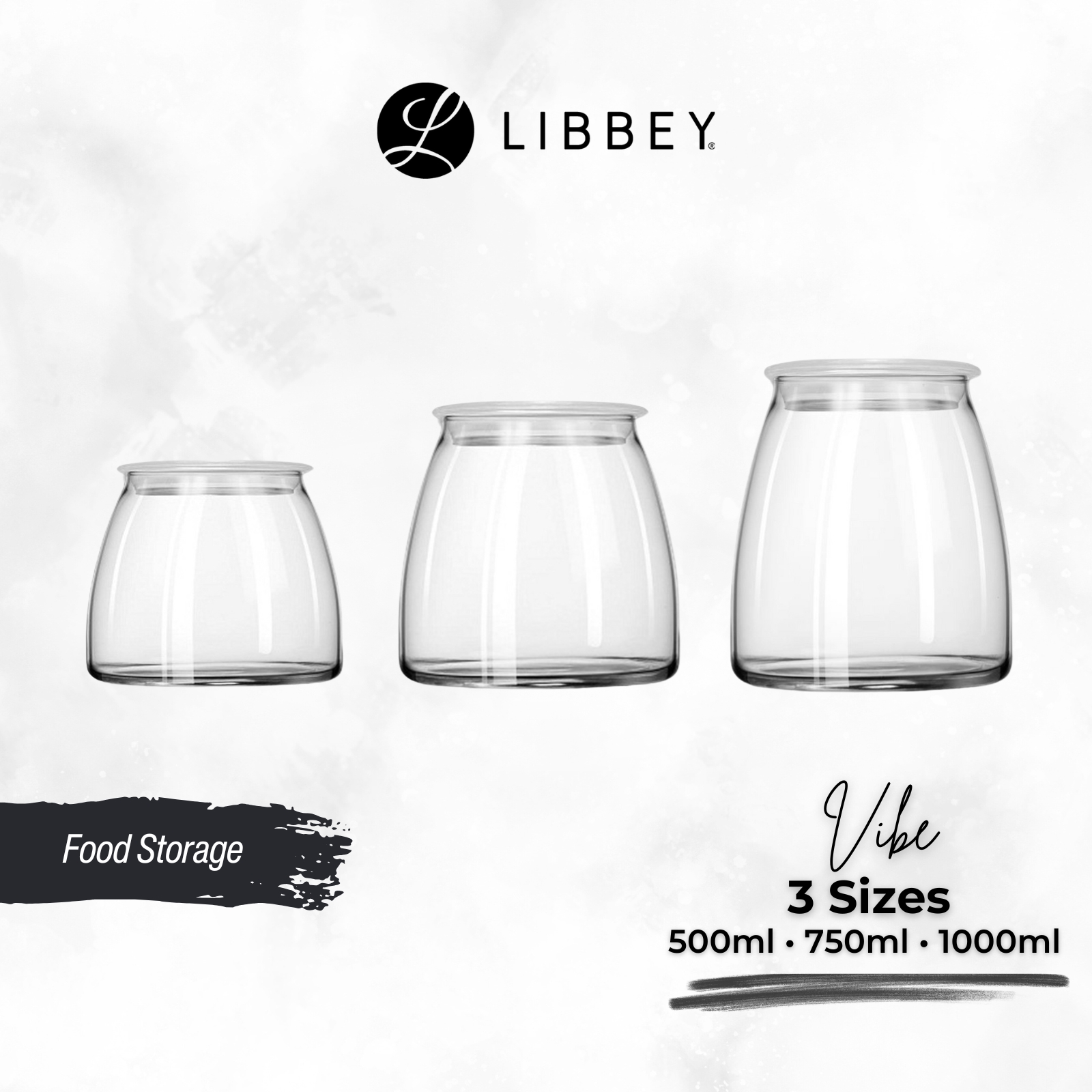 Libbey Vibe Glass Food Storage Container Jar - 2-pc Set