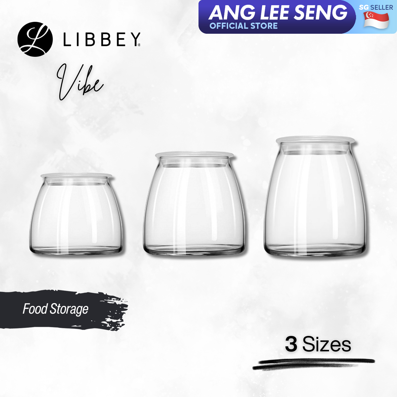 Libbey Vibe Glass Food Storage Container Jar 2-pc Set
