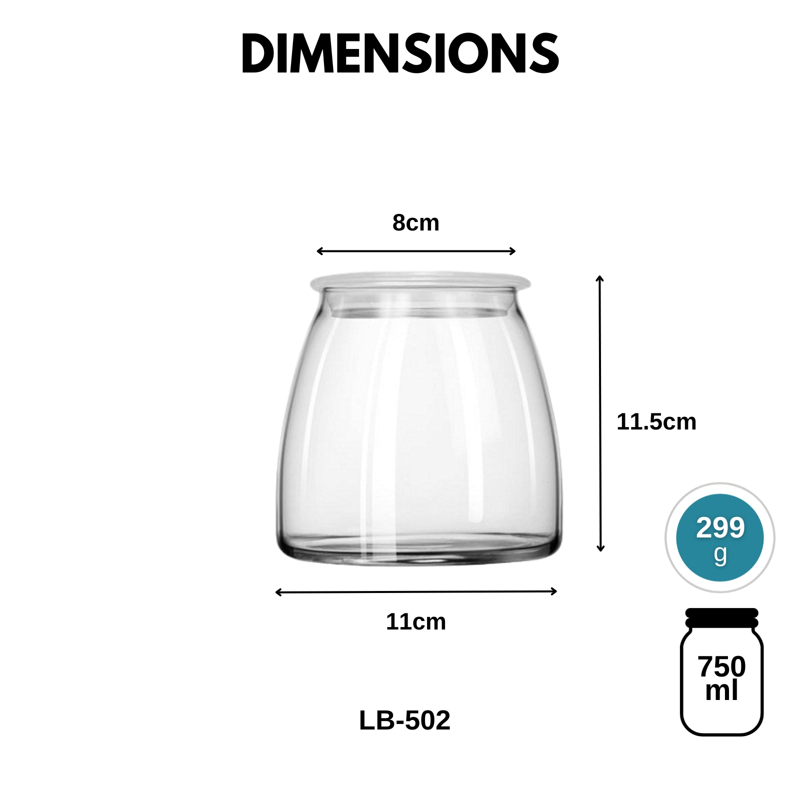 Libbey Vibe Glass Food Storage Container Jar 2-pc Set