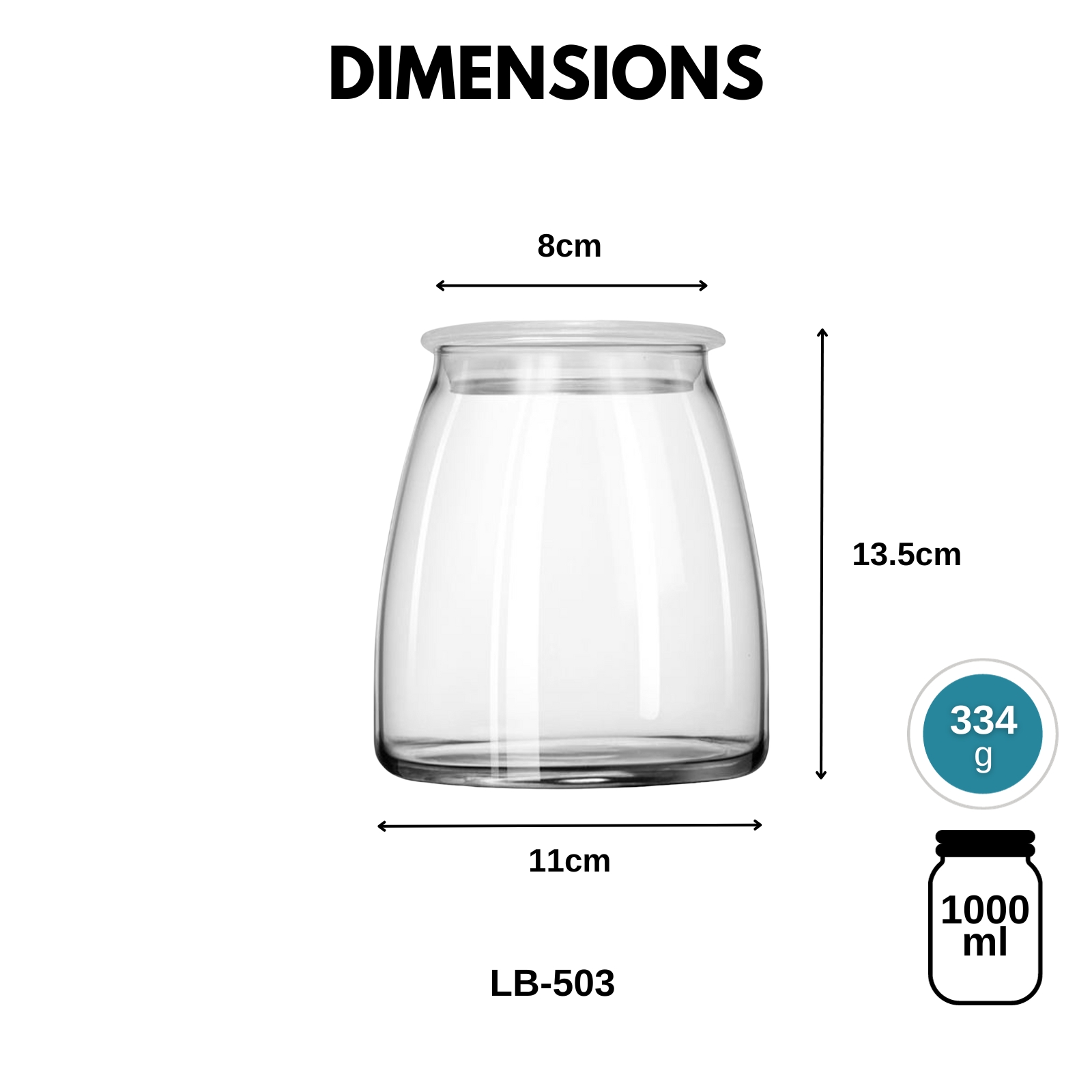 Libbey Vibe Glass Food Storage Container Jar 2-pc Set