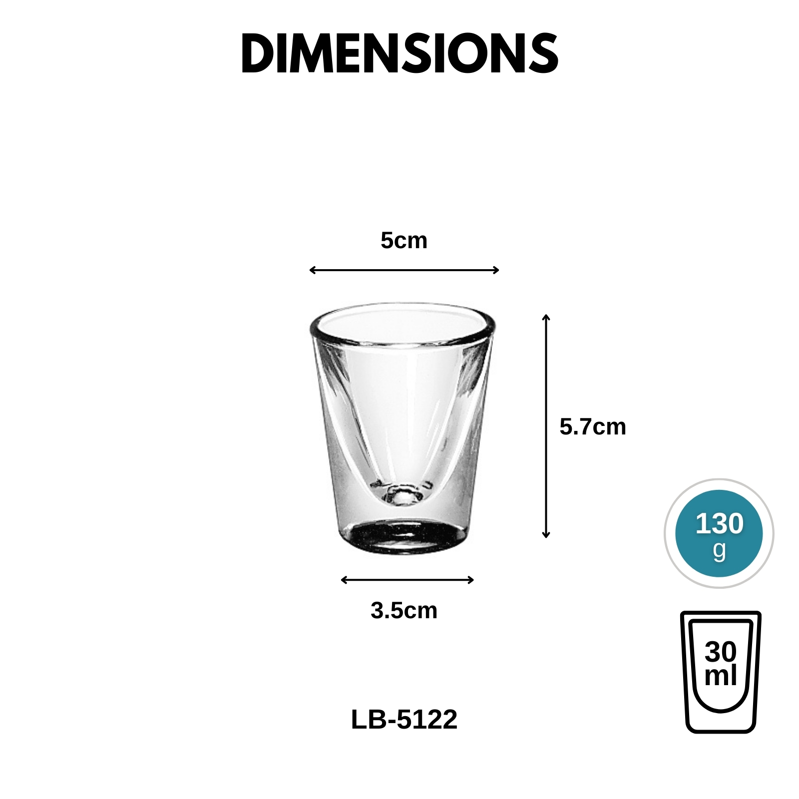 Libbey 5122 Liquor Shot Glass 30ml/1.0oz - For Whisky, Bai Jiu, 4-pc Set