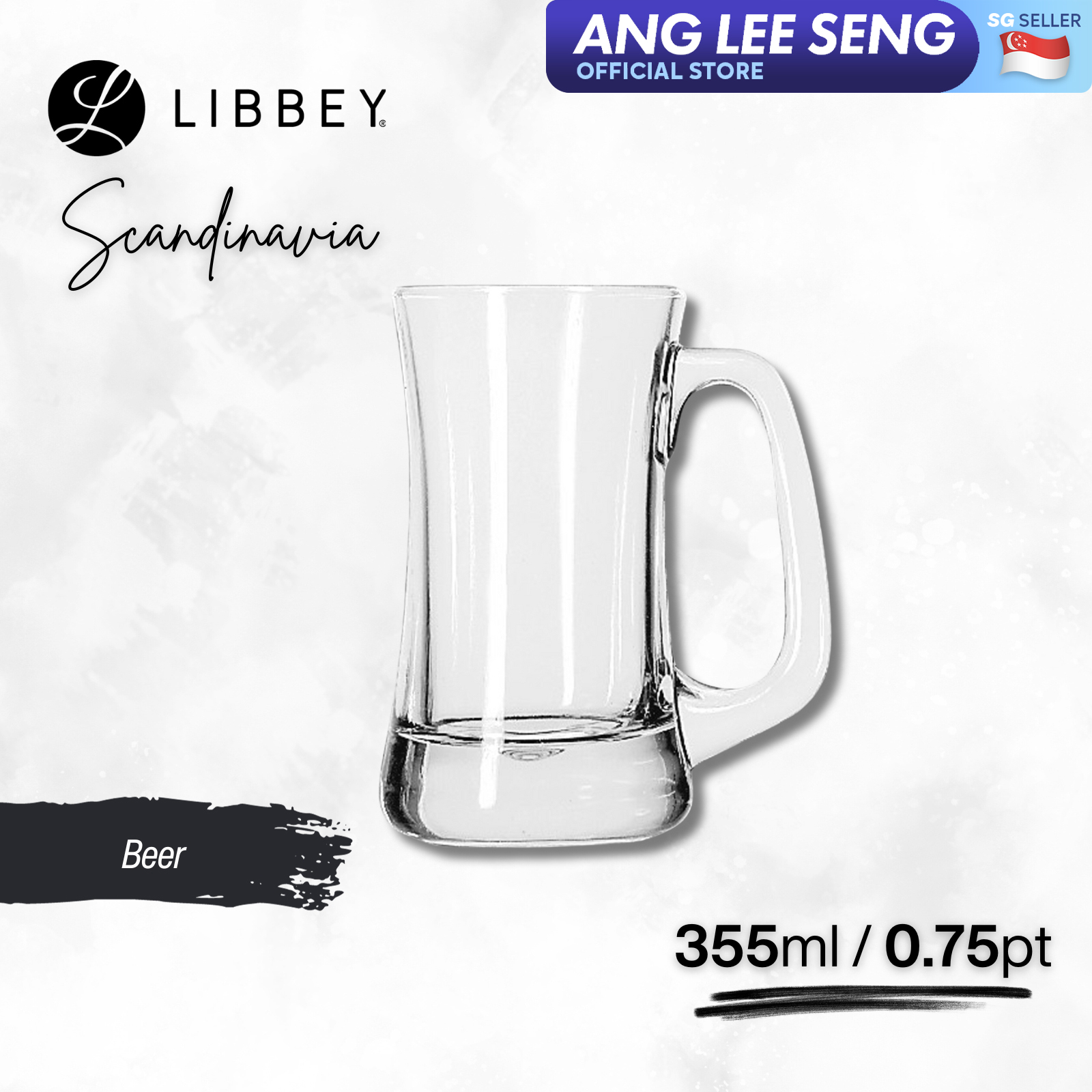 Libbey Scandinavia 5297 Glass Beer Mug 355ml/12oz