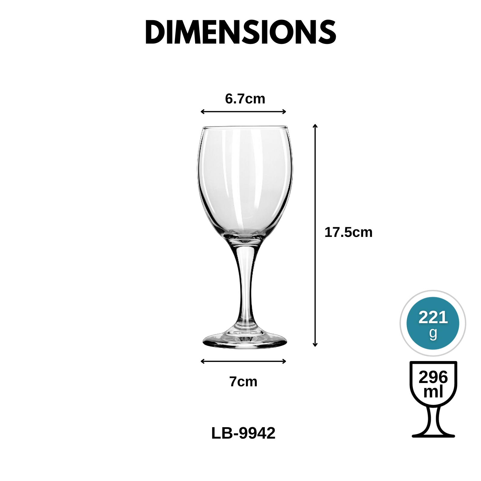 Libbey Copa 9942 Wine Glass 296ml/10oz, 2-pc/6-pc Set