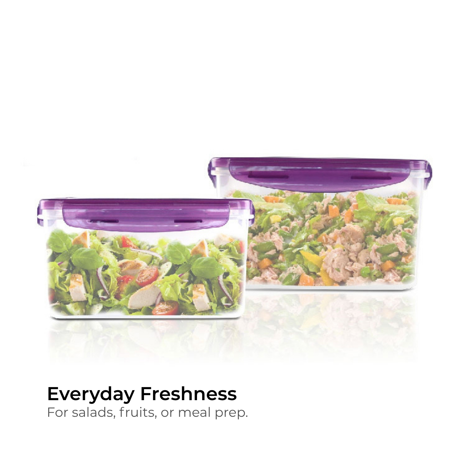 Sitbo Rectangular Airtight Crisper Food Storage Container with Locking Clips - Medium