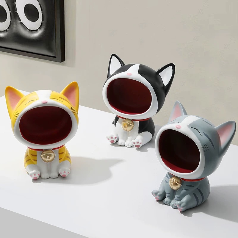 Amark Big Mouth Cat Key Holder & EDC Organiser Storage Tray | Entrance Storage & Home Decor