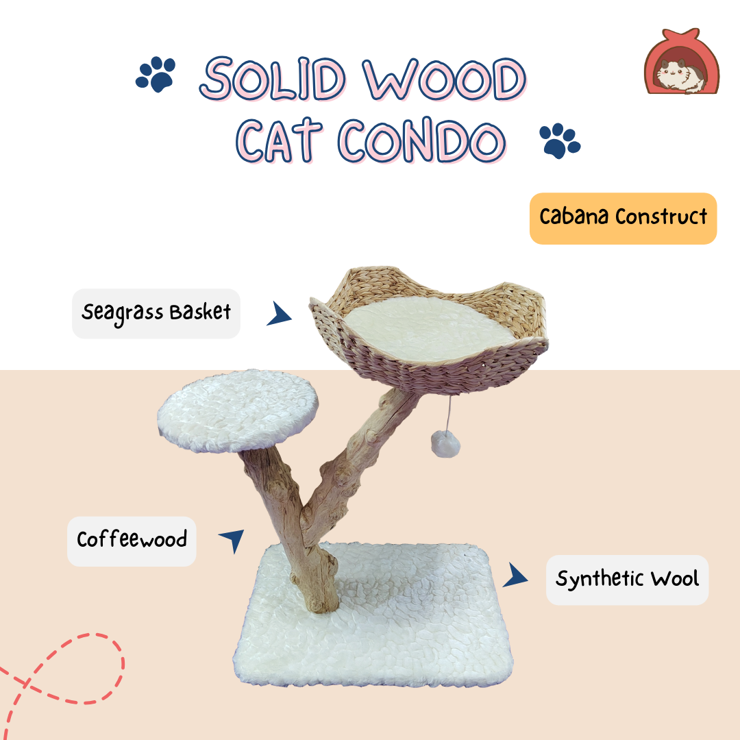Solid Wood Cat Condo Perching Stand