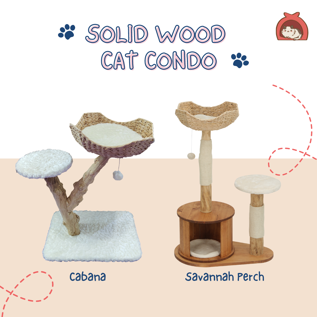 Solid Wood Cat Condo Perching Stand