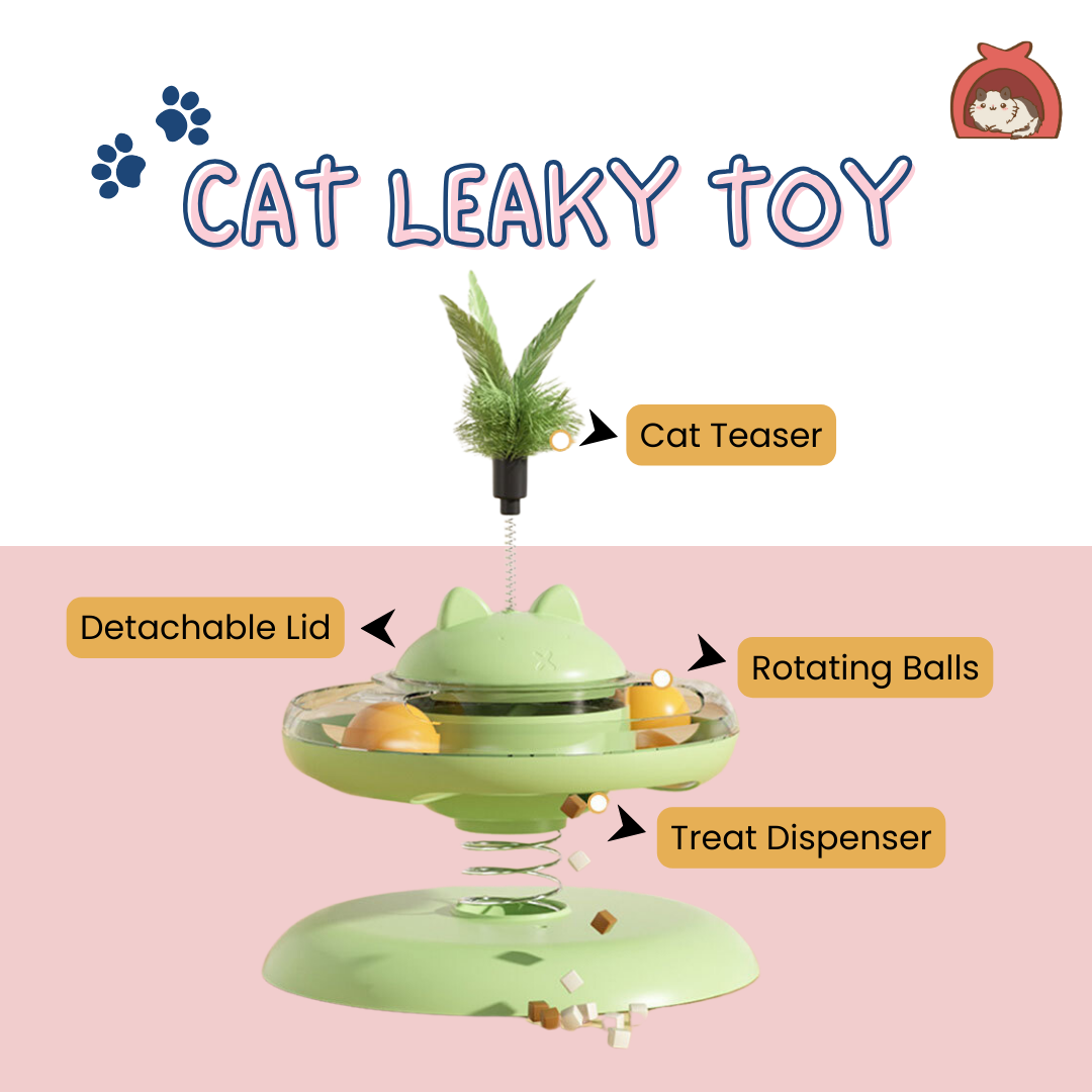 Cat Teaser Toy with Treat Dispenser